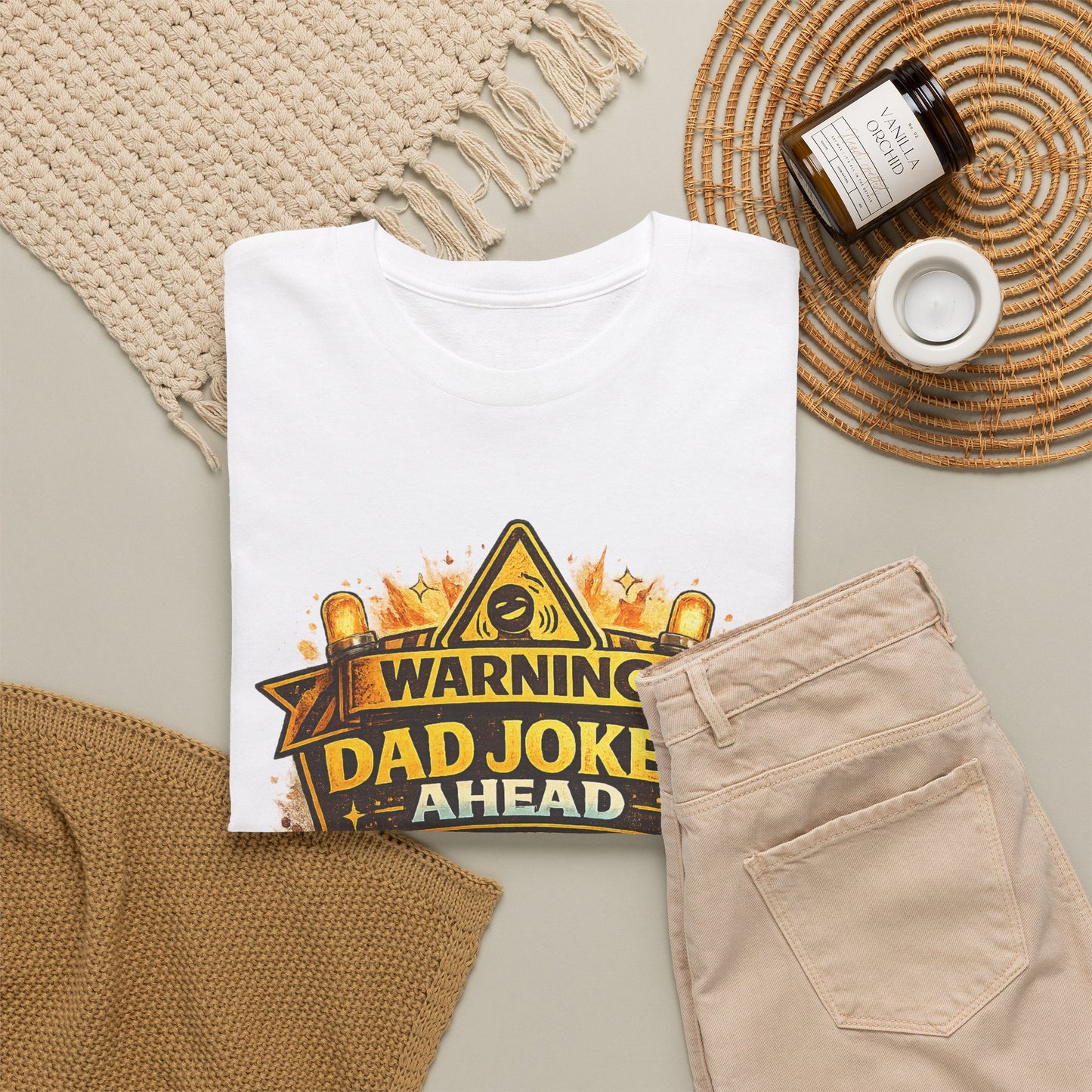 Warning Dad Jokes Ahead Shirt | Funny Fathers Day Grill Beer Tee | Dad BBQ Humor Graphic Shirt