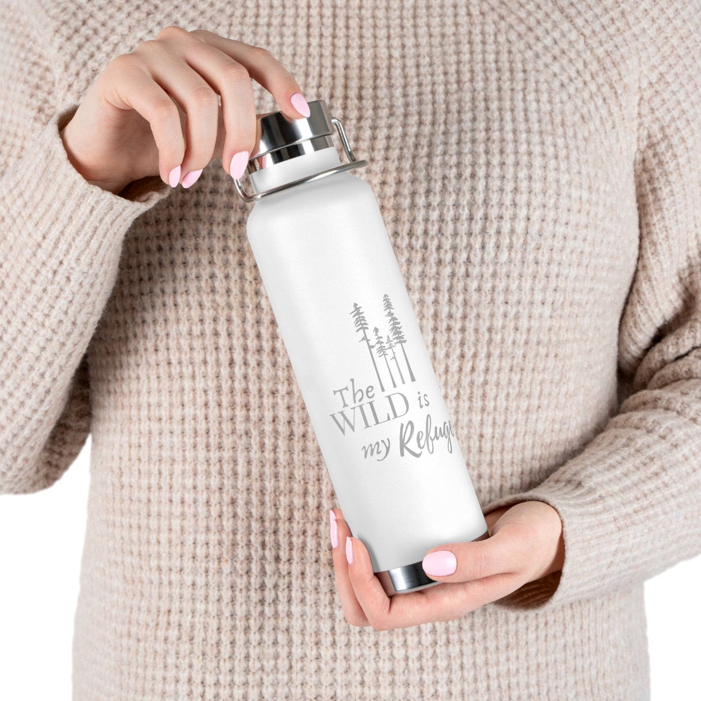 The Wild Is My Refuge – 22oz Insulated Water Bottle | Adventure Gift for Nature Love
