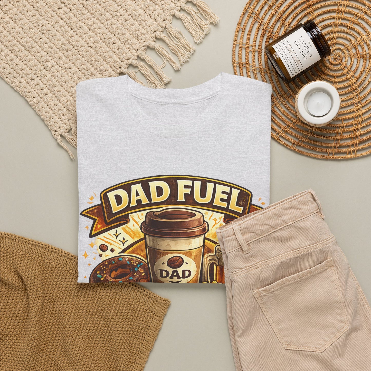 Dad Fuel T Shirt Powered by Coffee and Snacks Funny Fathers Day Tee