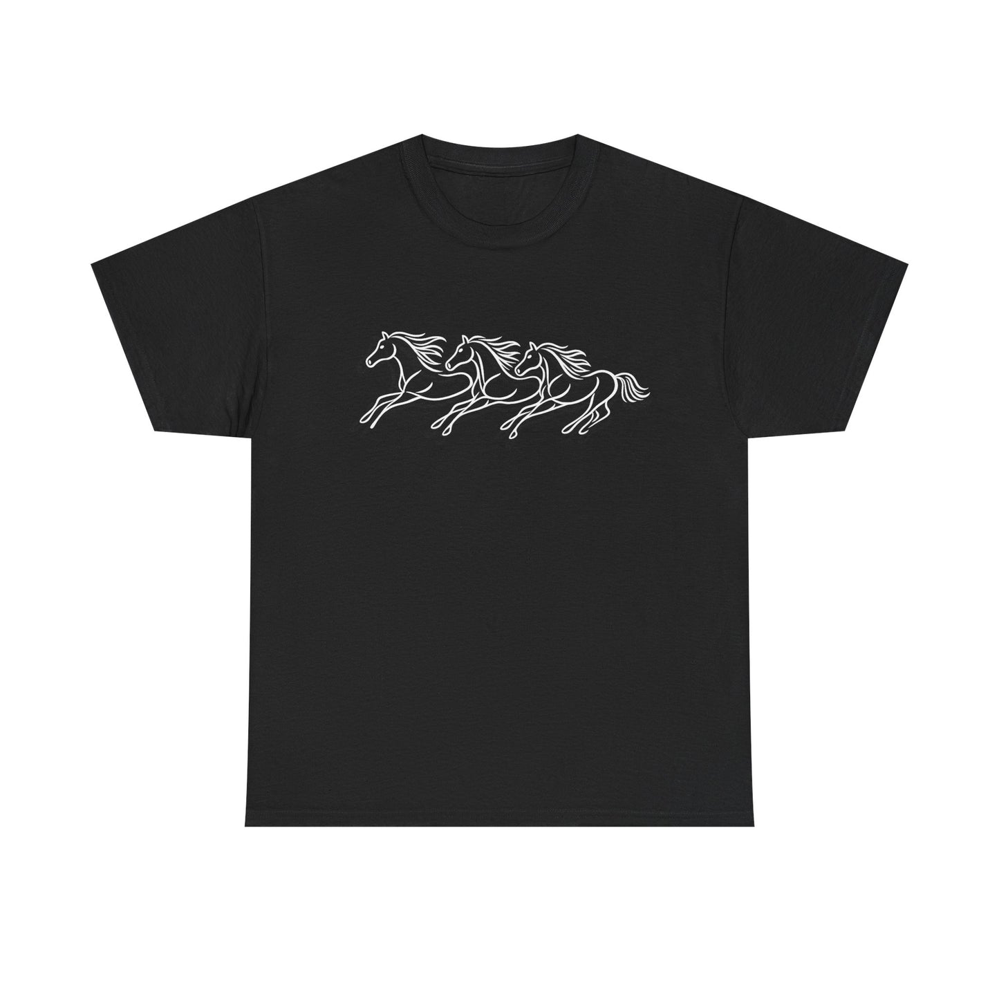 Running Horses T-Shirt, Minimalist Horse Line Art Tee, Equestrian Shirt, Horse Lover Gift