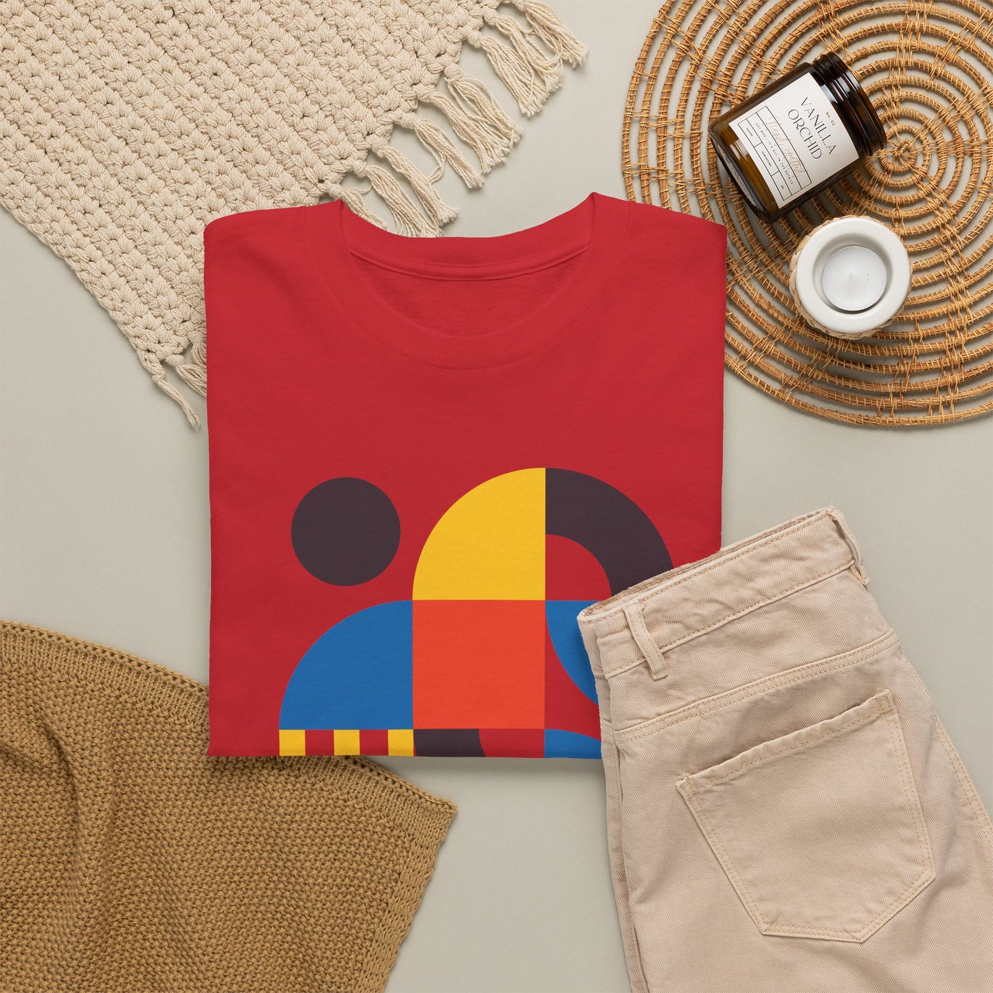 Abstract Geometric Shapes T-Shirt, Mid Century Modern Graphic Tee, Colorful Retro Pattern Shirt, Minimalist Art Unisex Tee, Modern Design Top