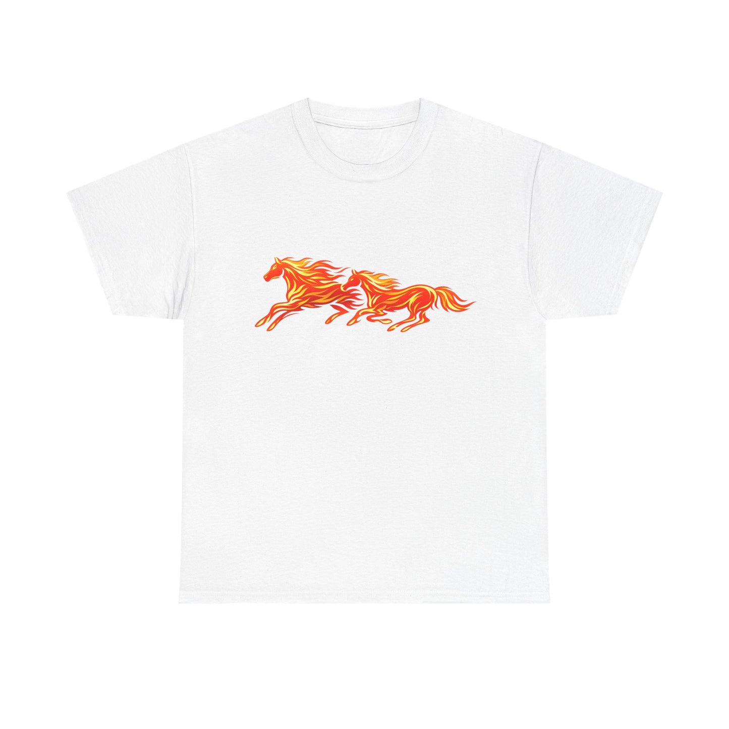Fiery Running Horse Graphic T-Shirt | Flaming Horse Tee | Equestrian Horse Lover Shirt
