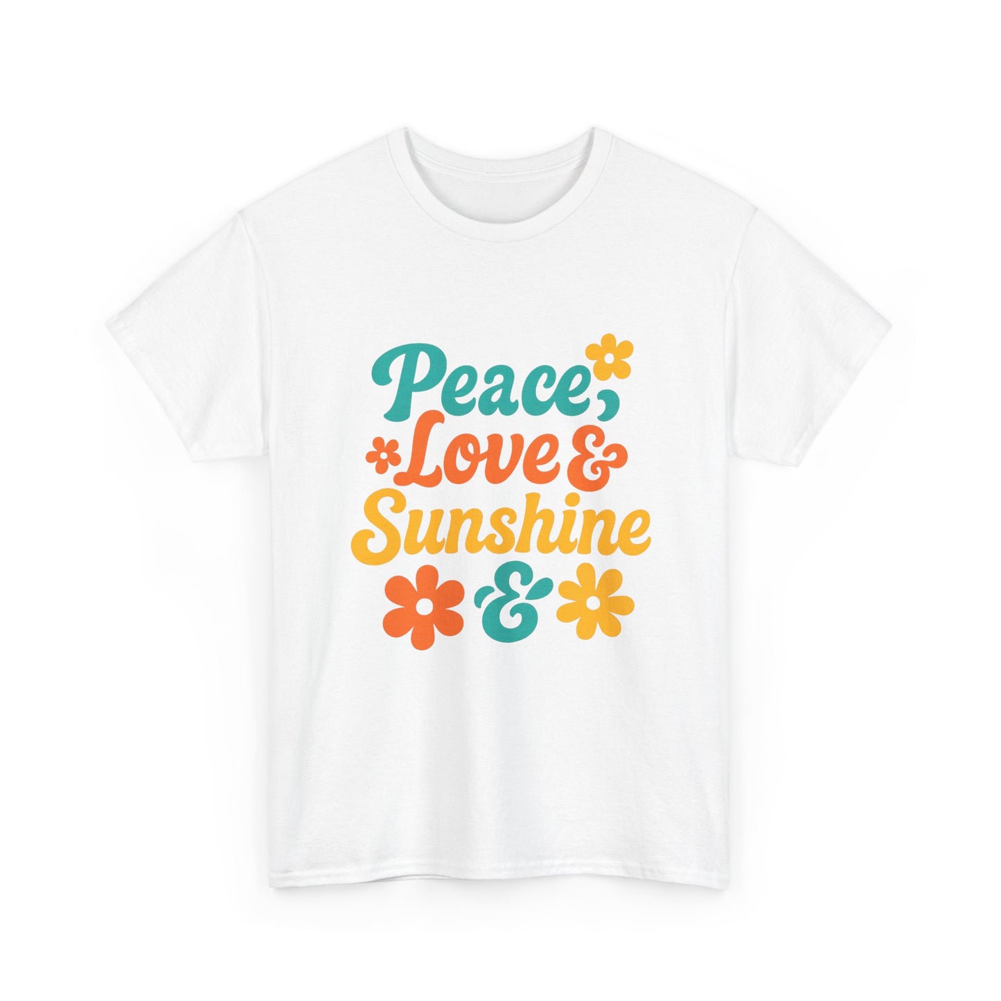 Retro Peace and Love T-Shirt | Flower Power Unisex Tee for Festivals and Everyday Wear | Spring Gift Idea