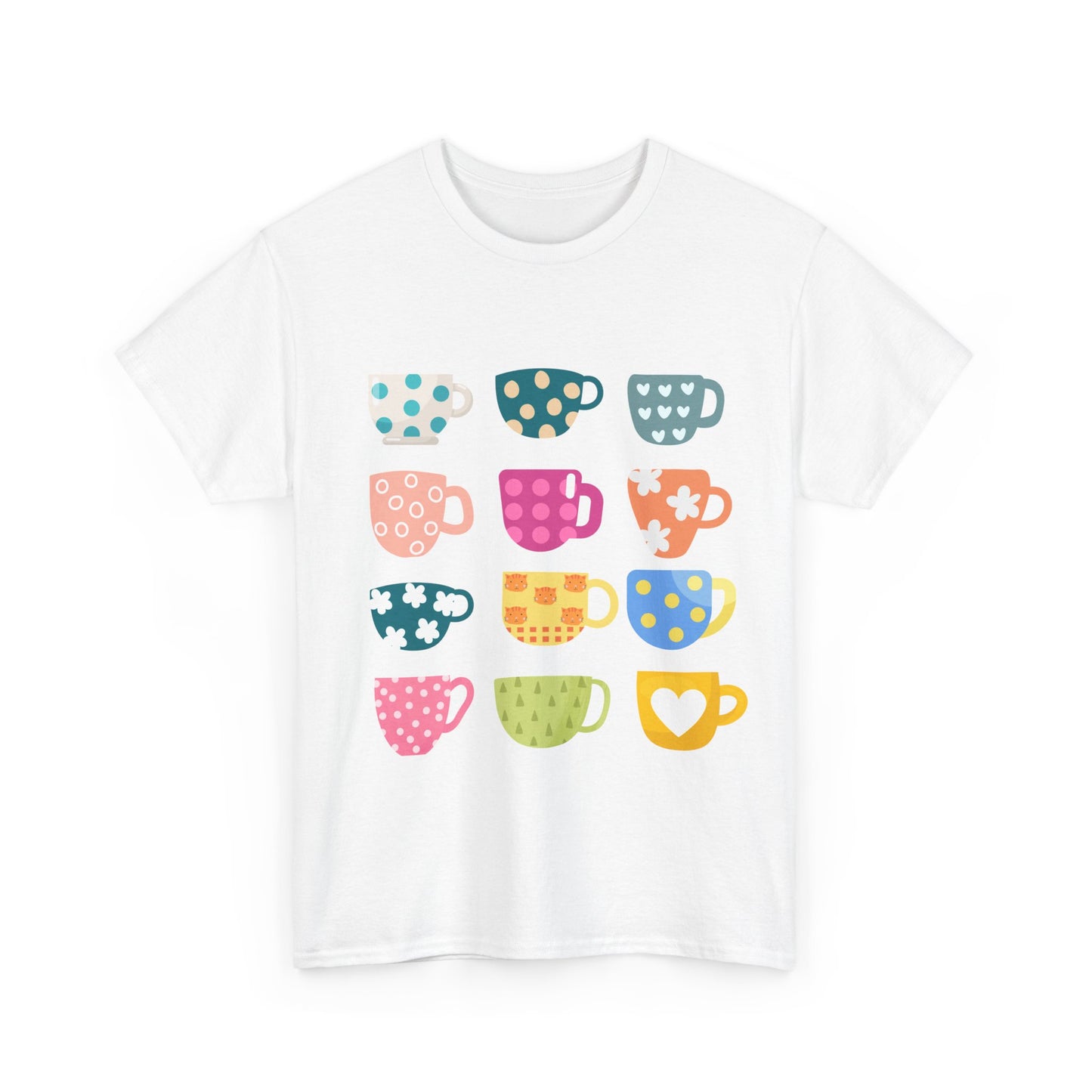 Coffee Cups Tee — Cute Colorful Mugs Graphic T-Shirt