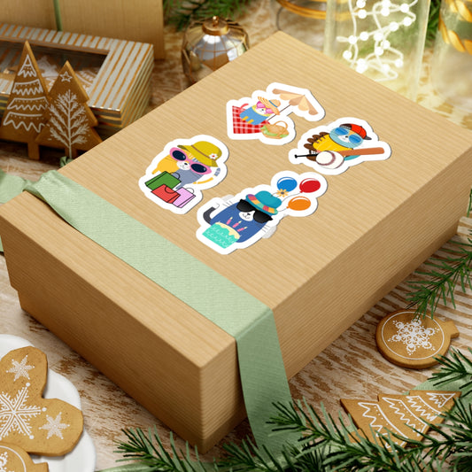 Cute Cat Kiss-Cut Stickers | Adorable Cat Designs for Scrapbooking, Journaling, Laptop Decor, Party Favors & Gifts for Cat Lovers