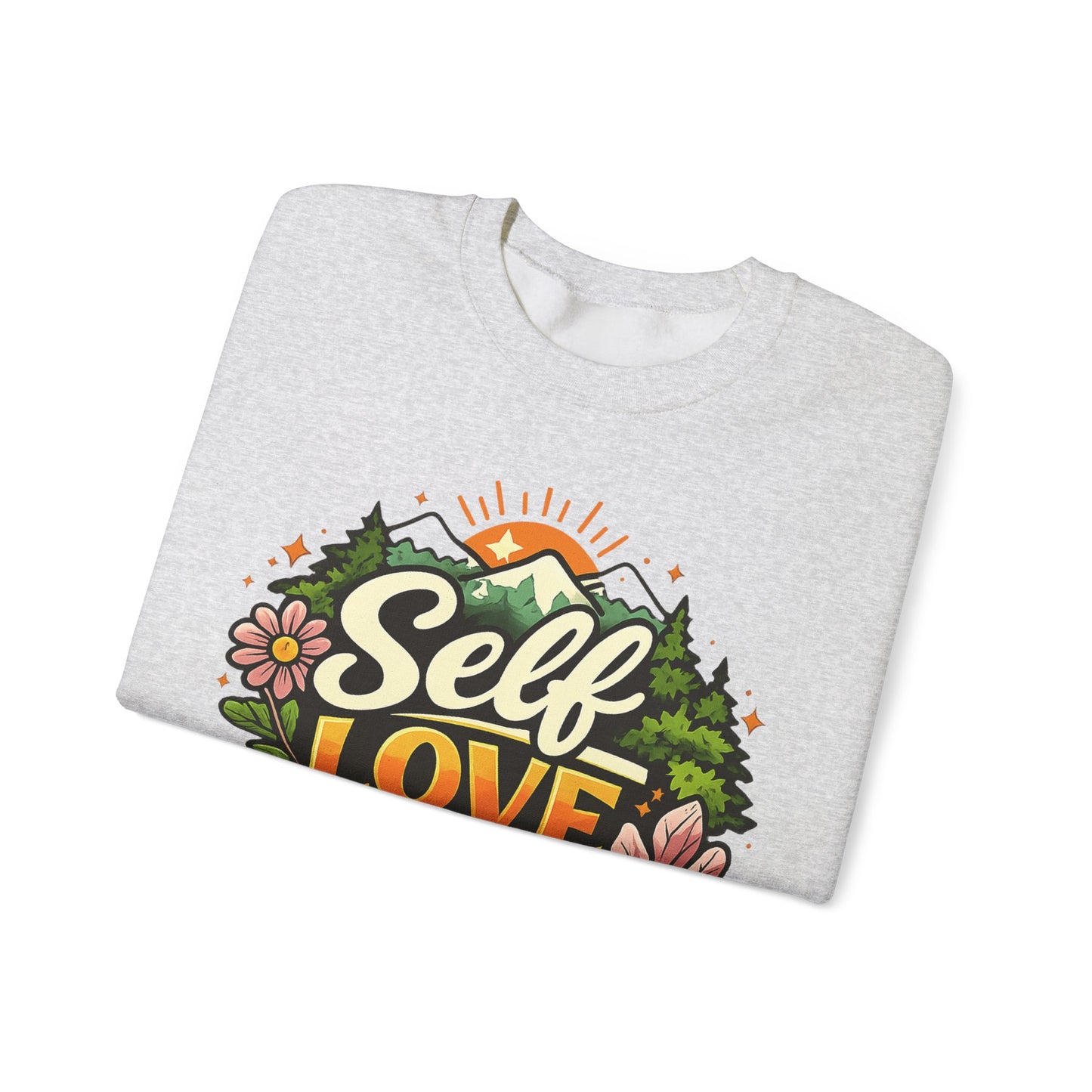 Self-Love Era Sweatshirt, Self Care Crewneck, Nature Graphic Sweatshirt, Positive Quote Sweater, Mental Health Gift, Cozy Unisex Pullover