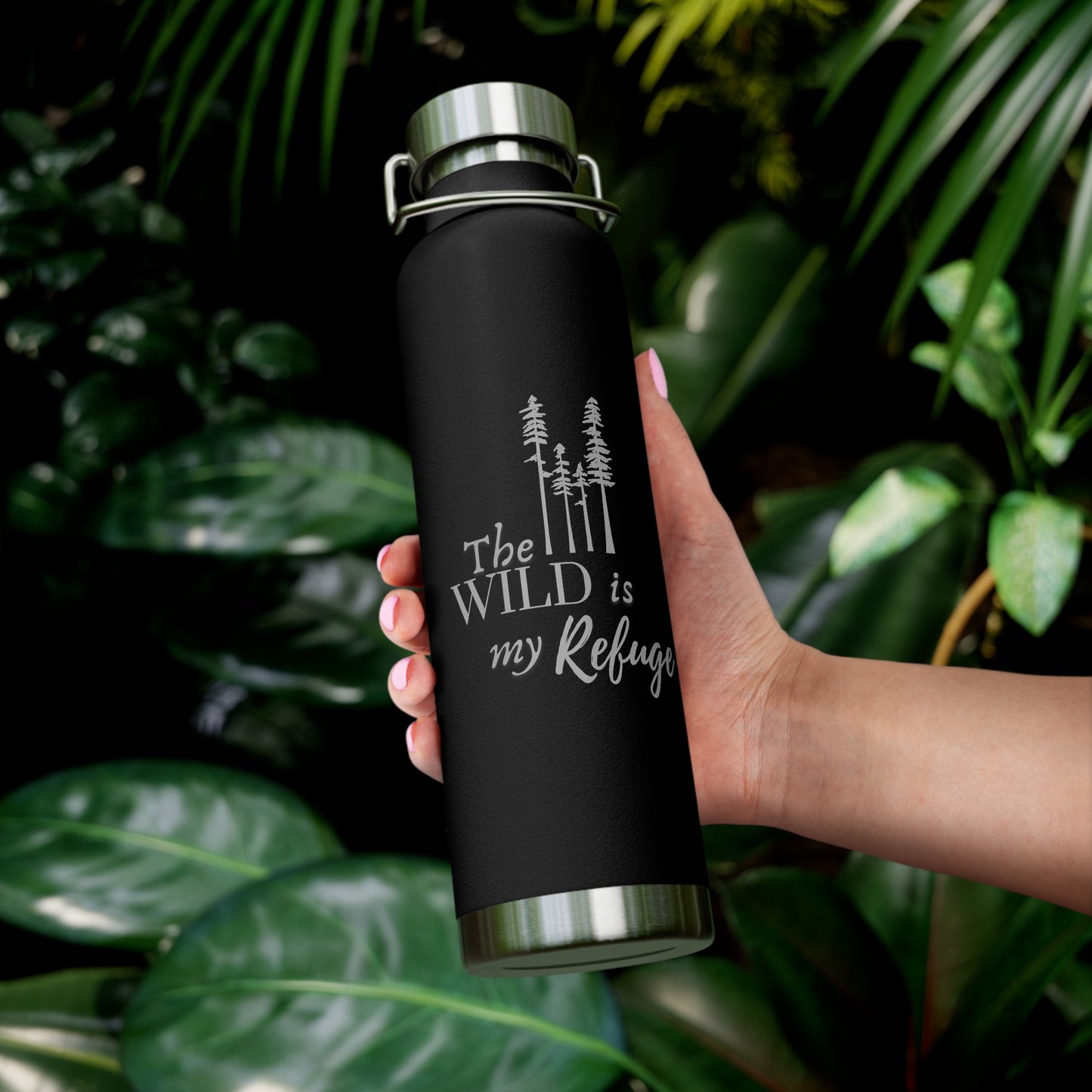 The Wild Is My Refuge – 22oz Insulated Water Bottle | Adventure Gift for Nature Love