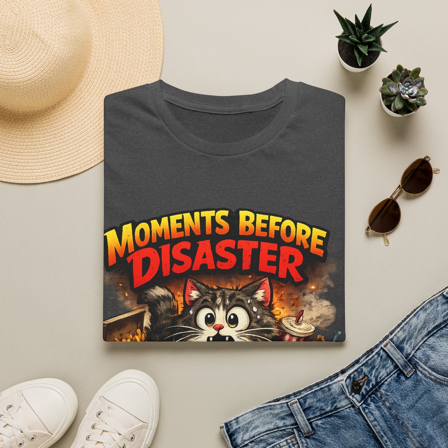Moments Before Disaster Pet Shirt – Funny Cat | Dog Chaos Tee, Cute Animal Graphic T-Shirt, Vintage Pet Lover Gift