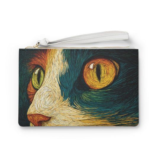 Artistic Cat Clutch Bag – Unique Animal Lover Purse | Cute Gift for Cat or Dog Owners | Pet Art Accessory for Everyday Use