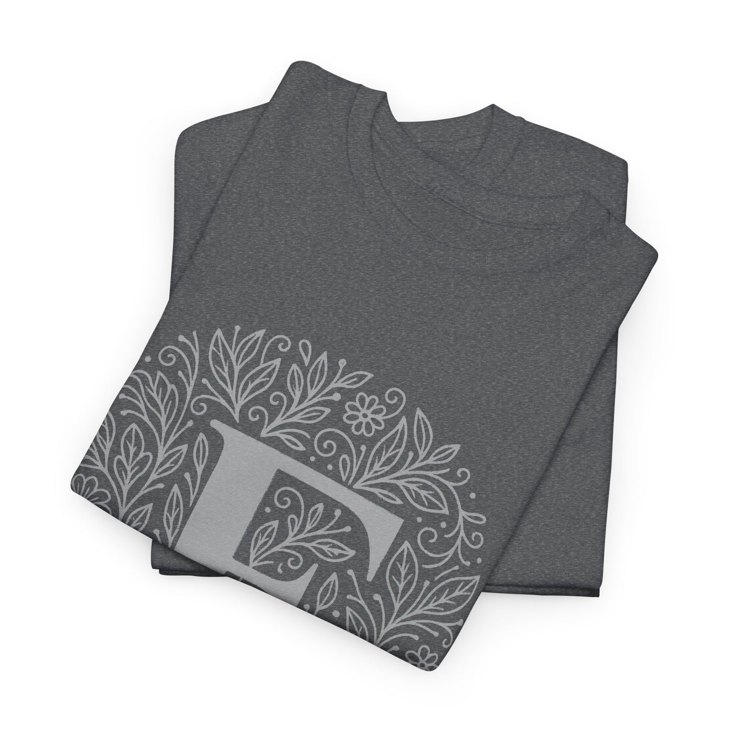 Personalized Initial F Graphic Tee, Heavy Cotton Unisex T-Shirt