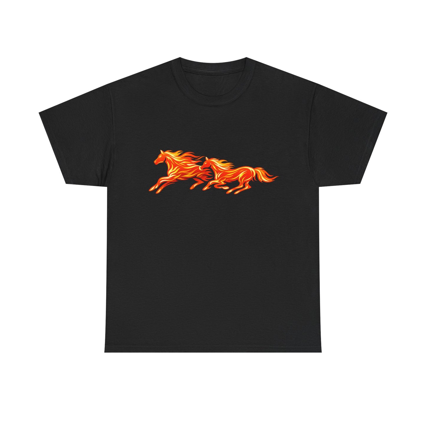 Fiery Running Horse Graphic T-Shirt | Flaming Horse Tee | Equestrian Horse Lover Shirt