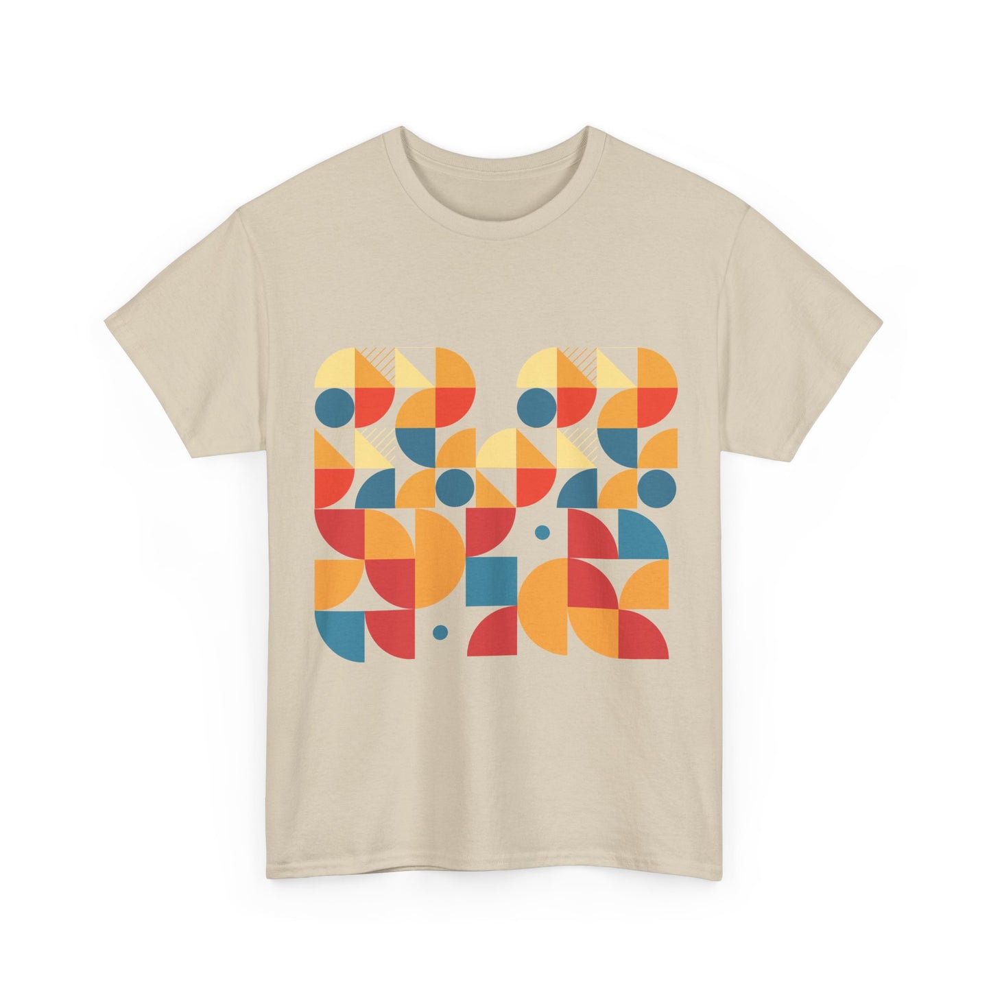 Retro Geometric T-Shirt, Colorful Mid Century Modern Graphic Tee, Abstract Shapes Shirt, Unisex Minimal Art Tee, Hipster Casual Top