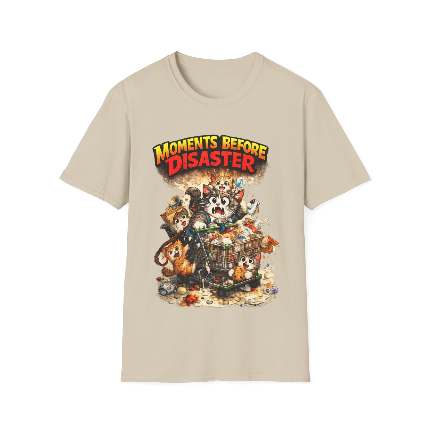 Moments Before Disaster Cat Shirt – Funny Kitten Chaos T-Shirt, Cute Cat Mom Graphic Tee, Vintage Cartoon Cat Shirt