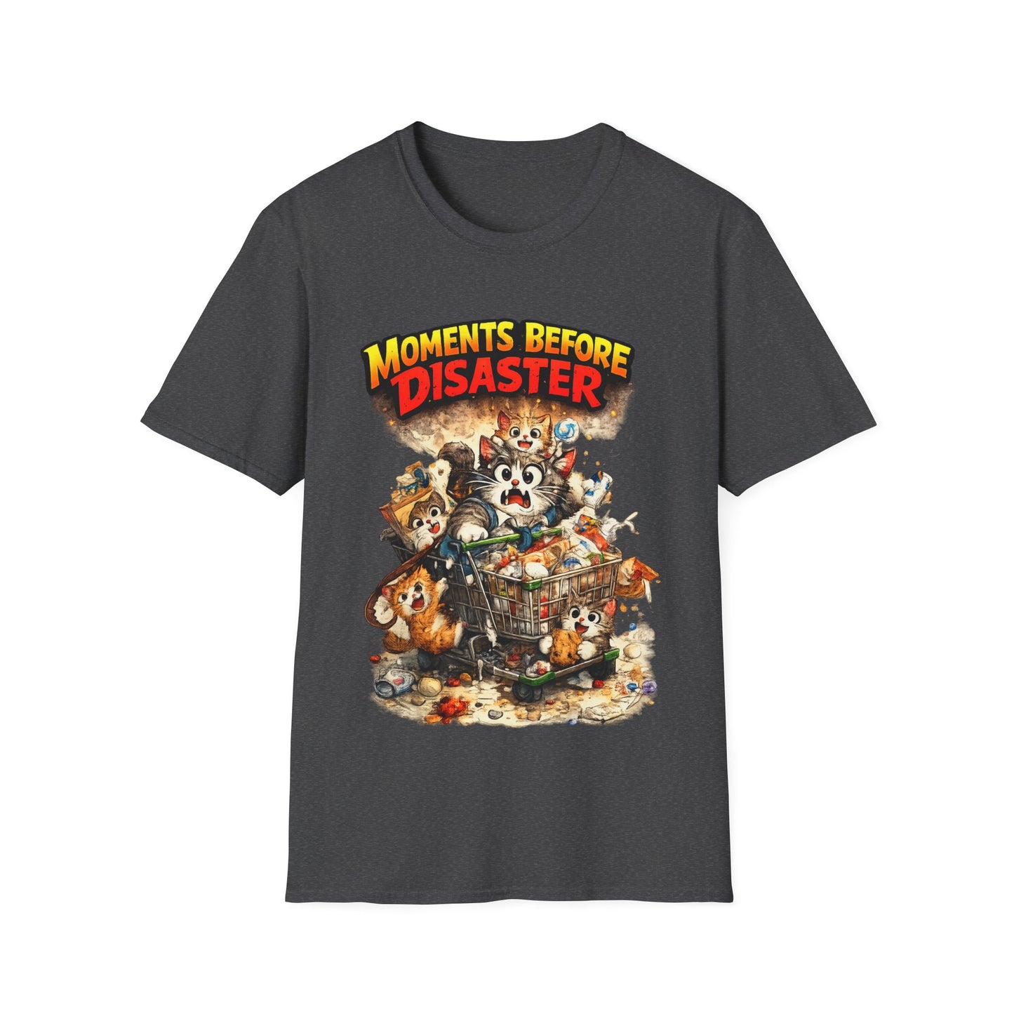 Moments Before Disaster Cat Shirt – Funny Kitten Chaos T-Shirt, Cute Cat Mom Graphic Tee, Vintage Cartoon Cat Shirt
