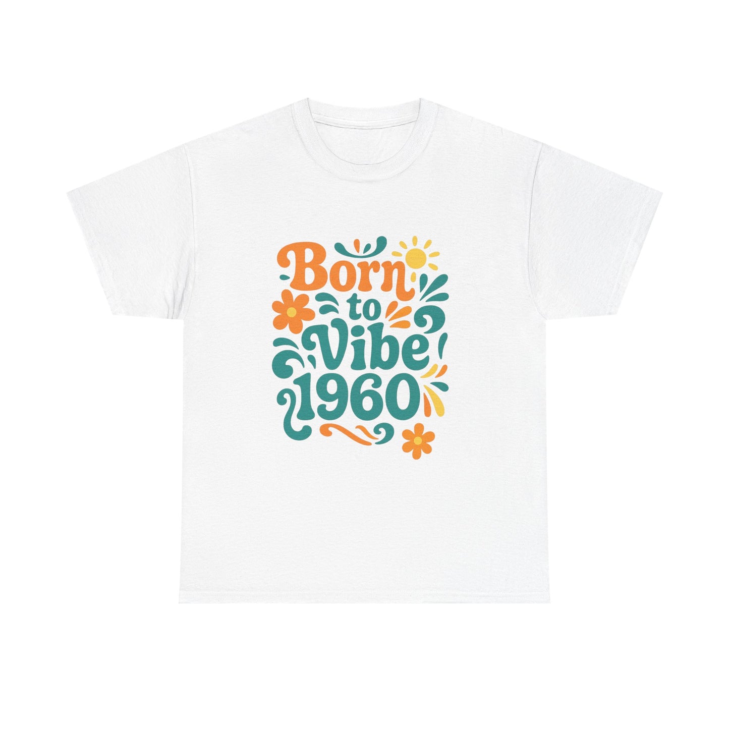 Retro Vibe T-Shirt Born to Vibe 1964 Cotton Tee, Unisex Vintage Shirt, 60s Style Top, Birthday Gift, Casual Everyday Apparel