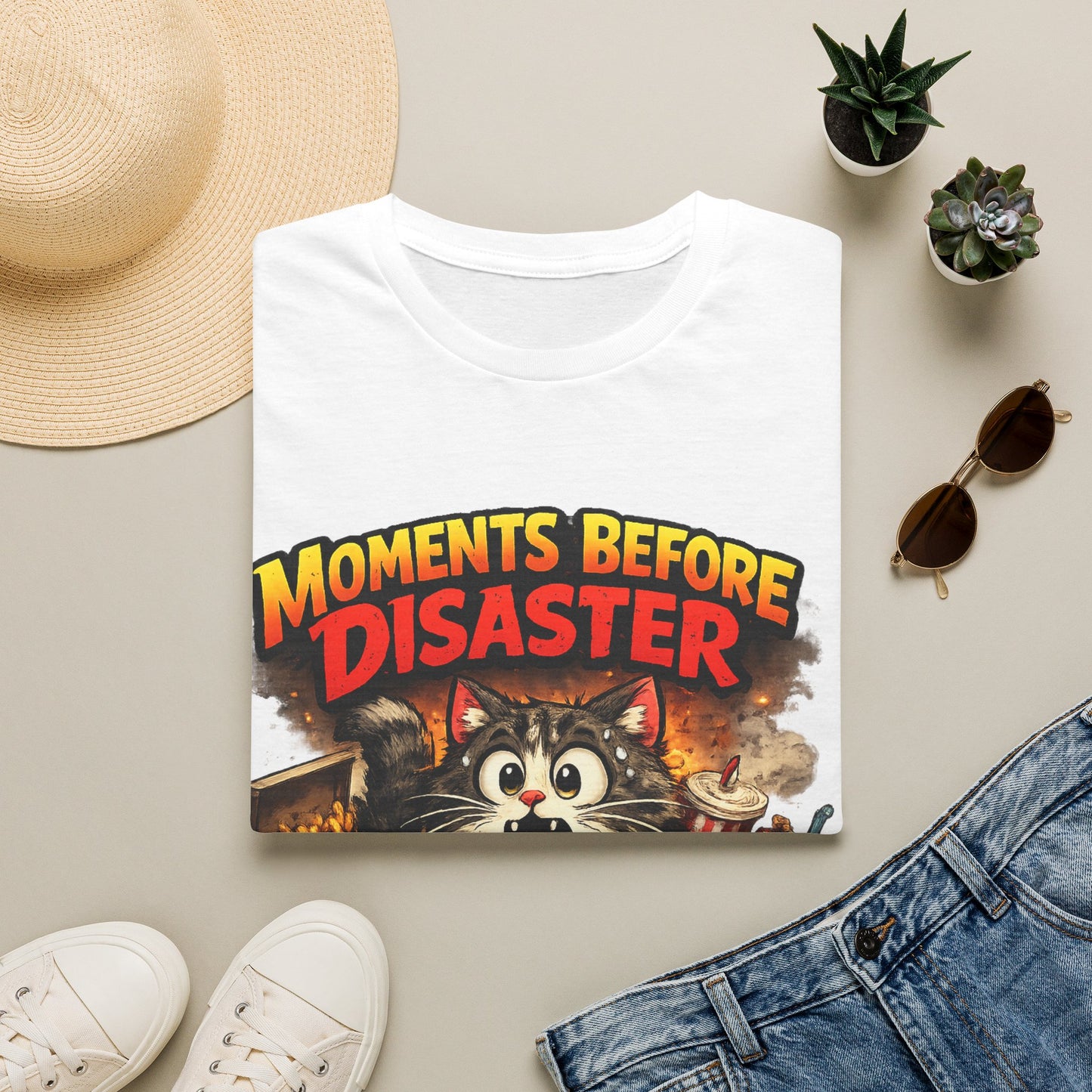 Moments Before Disaster Pet Shirt – Funny Cat | Dog Chaos Tee, Cute Animal Graphic T-Shirt, Vintage Pet Lover Gift