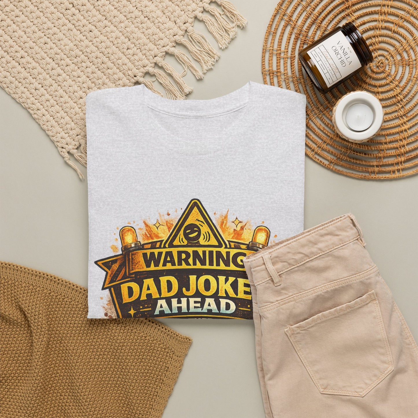 Warning Dad Jokes Ahead Shirt | Funny Fathers Day Grill Beer Tee | Dad BBQ Humor Graphic Shirt