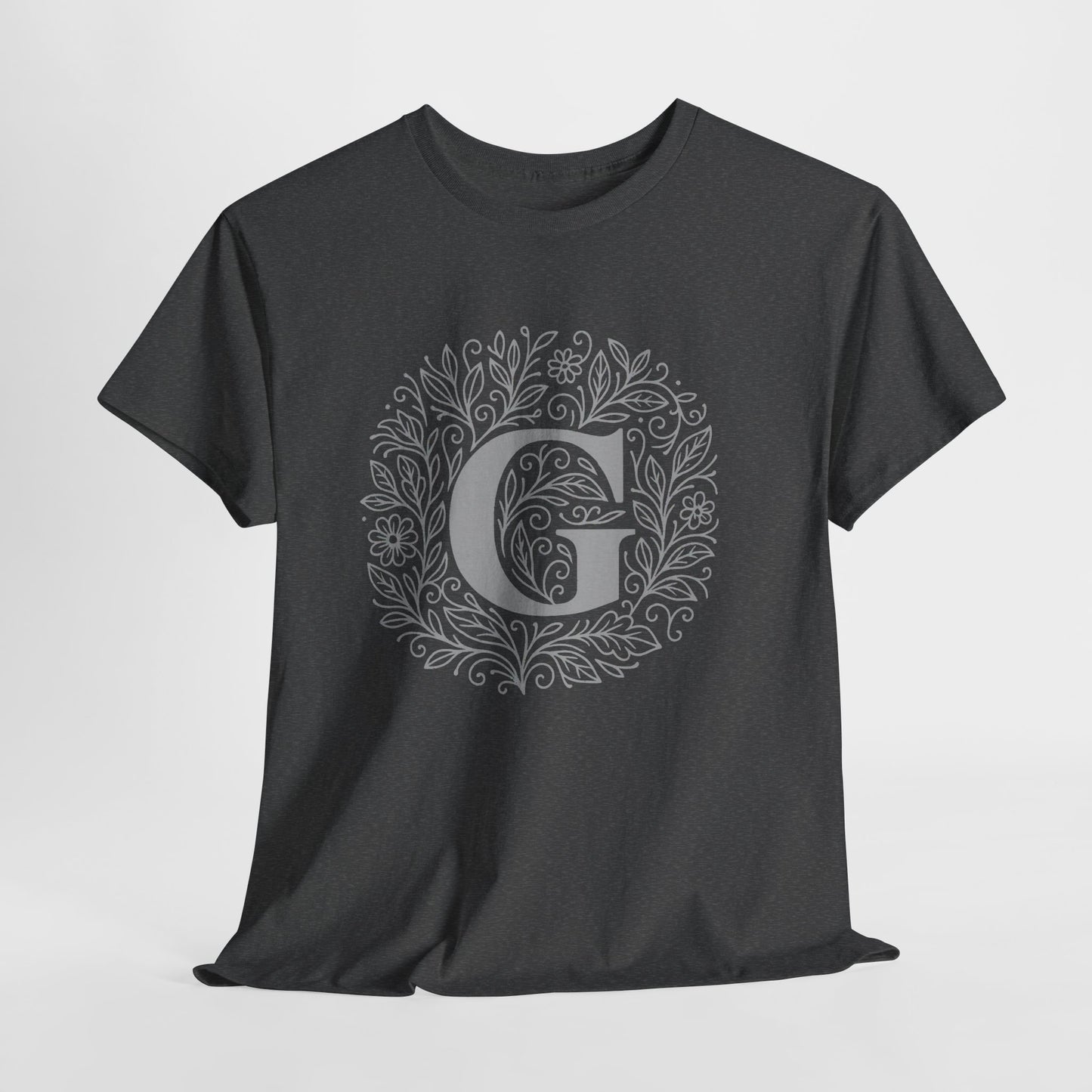 Personalized Initial G, Unisex Heavy Cotton Tee, Custom Graphic T-Shirt, Gifts for Her, Birthday, Casual Wear, Women's Fashion