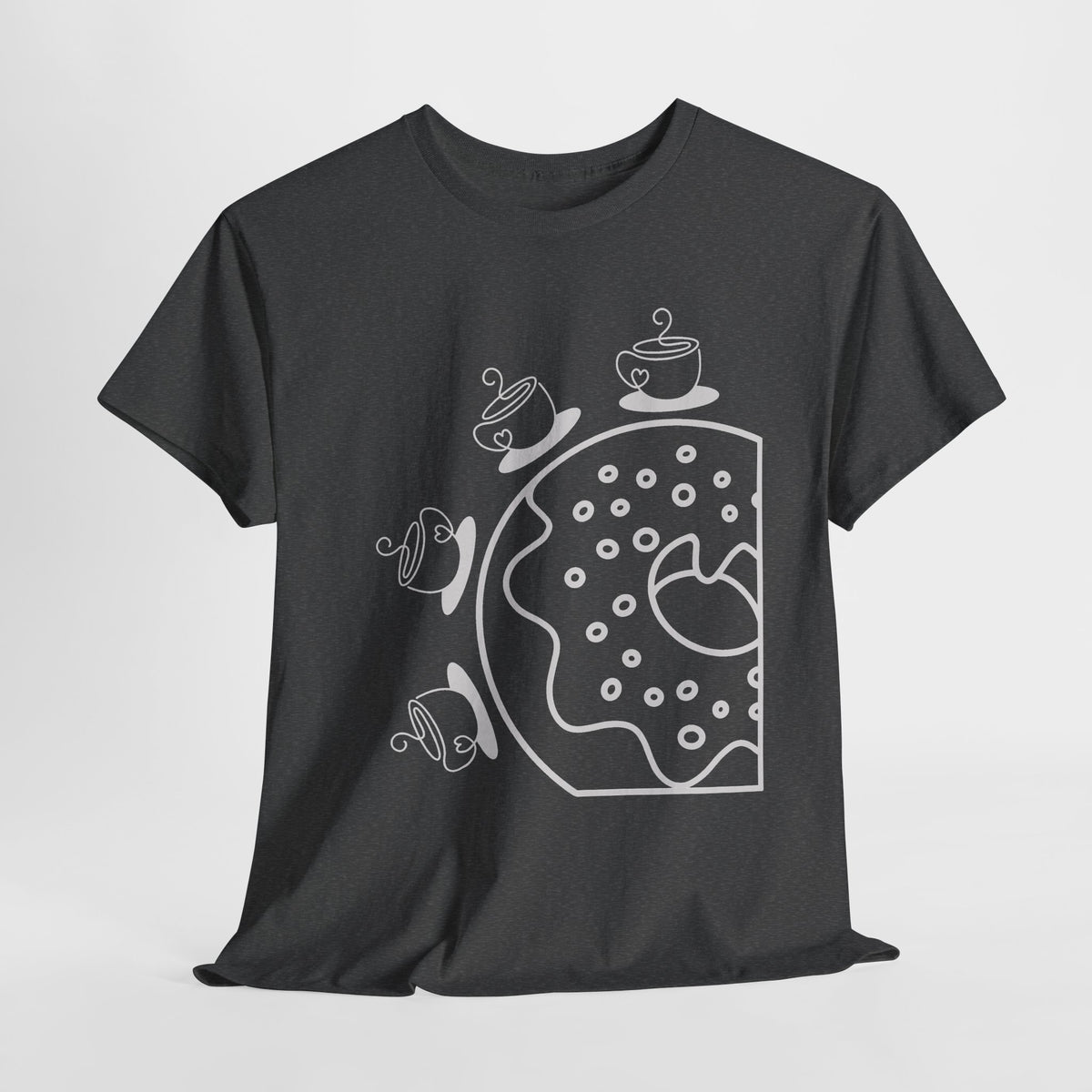 Coffee Lover Donut T-Shirt, Cute Coffee Graphic Tee, Minimalist Line Art Shirt, Café Foodie Gift, Unisex Graphic Tee