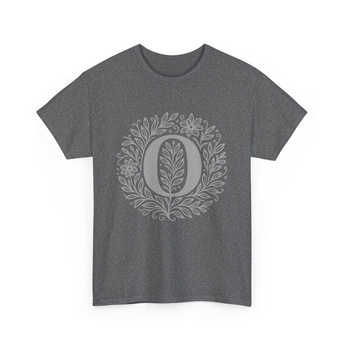 Personalized Initial O, Unisex Heavy Cotton Tee, Custom Graphic T-Shirt, Gifts for Her, Birthday, Casual Wear, Women's Fashion