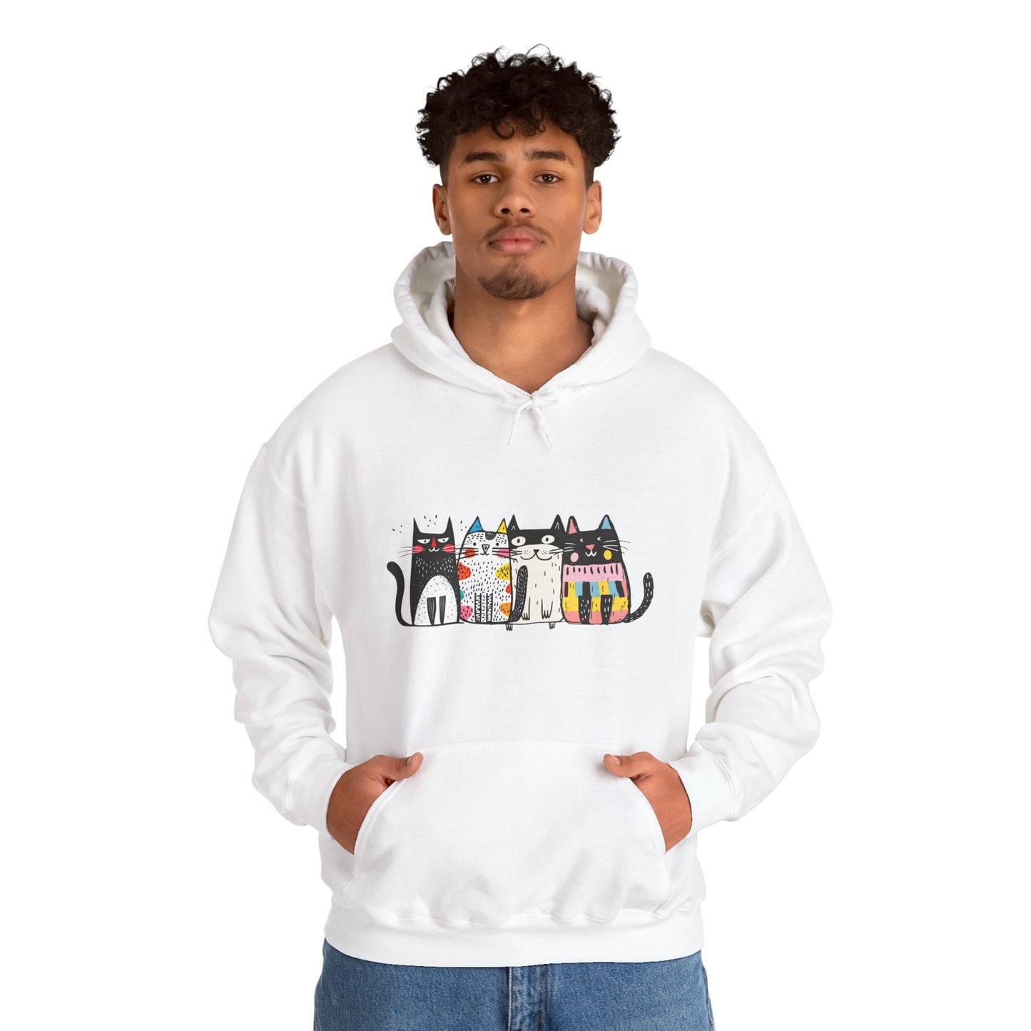Cute Cat Graphic Hoodie, Funny Cat Lover Sweatshirt, Cozy Unisex Fleece Hoodie, Gift for Cat Lovers