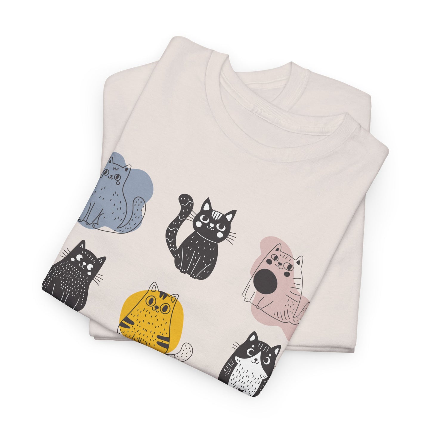 Cute Cat Mood Board T-Shirt, Funny Cat Graphic Tee, Kawaii Cat Faces Shirt, Cozy Unisex Cat Lover Gift