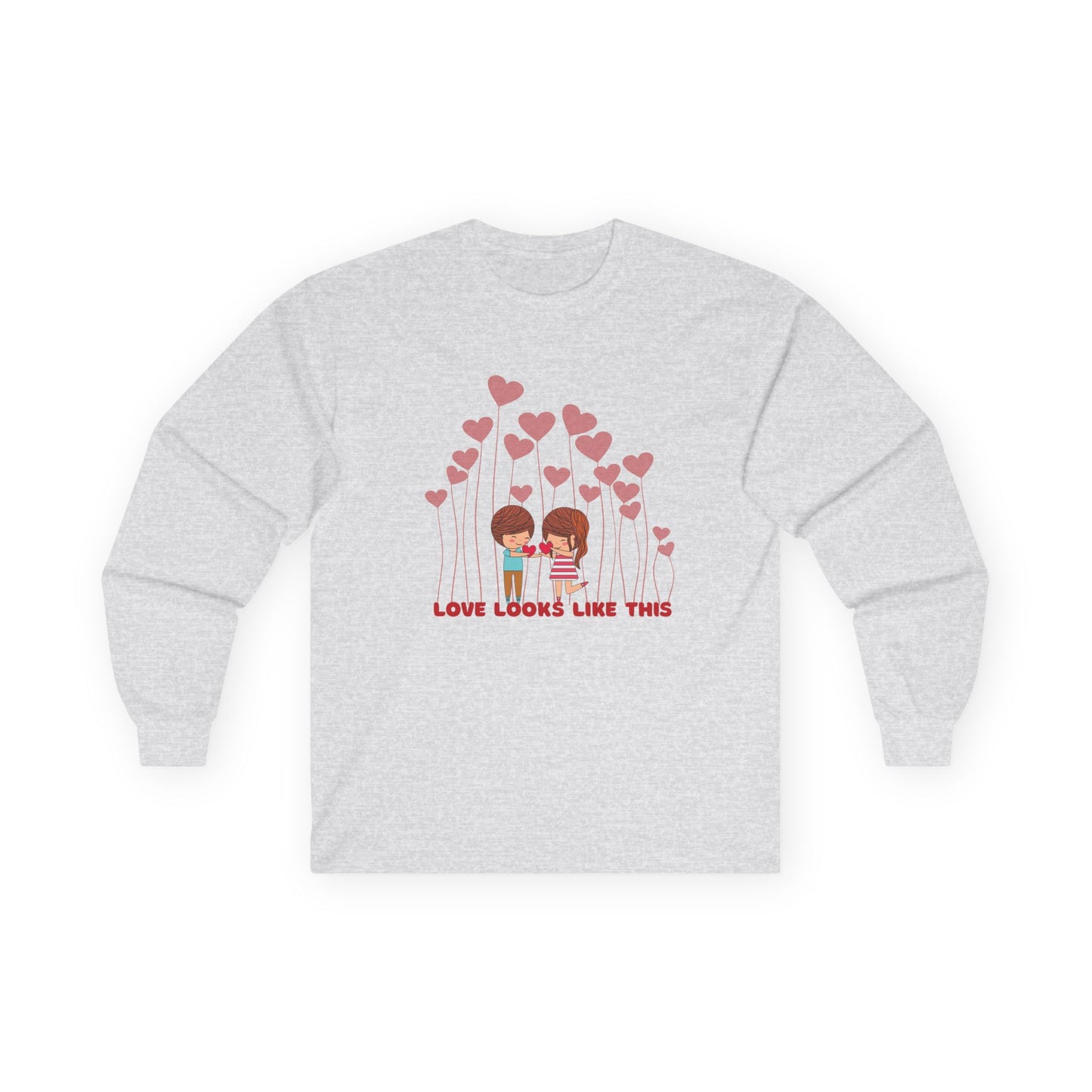 Love Looks Like This Shirt | Couple Hearts Long Sleeve Tee