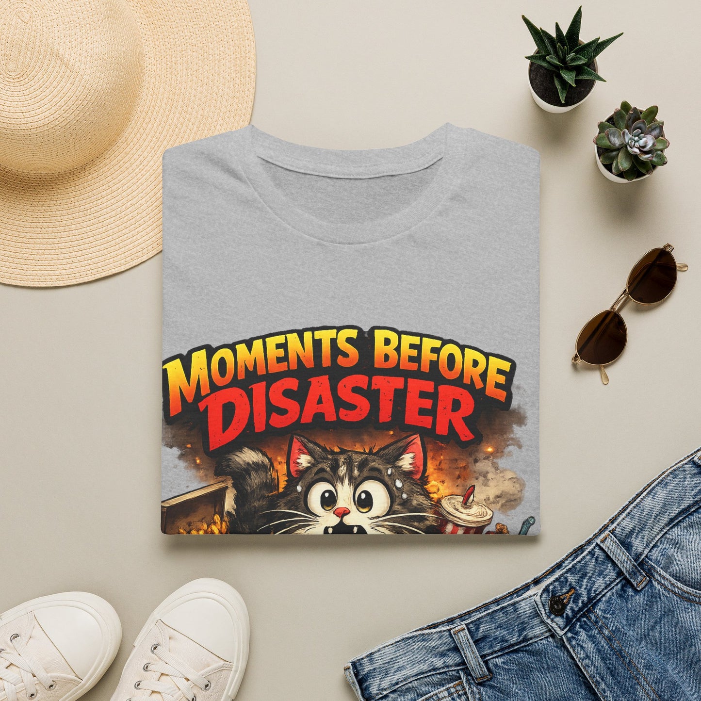 Moments Before Disaster Pet Shirt – Funny Cat | Dog Chaos Tee, Cute Animal Graphic T-Shirt, Vintage Pet Lover Gift