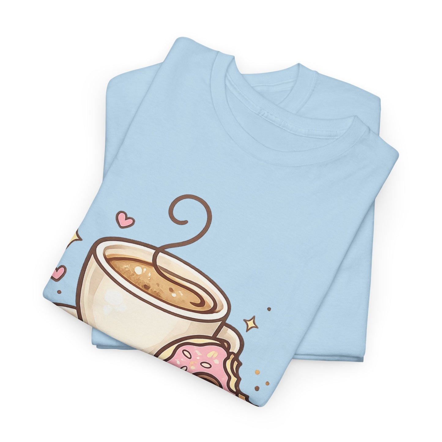 Sweet Mood Coffee Donut T-Shirt, Cute Coffee Lover Tee, Donut Graphic Shirt, Cafe Gift, Breakfast Lover Tee, Unisex Cotton Tee
