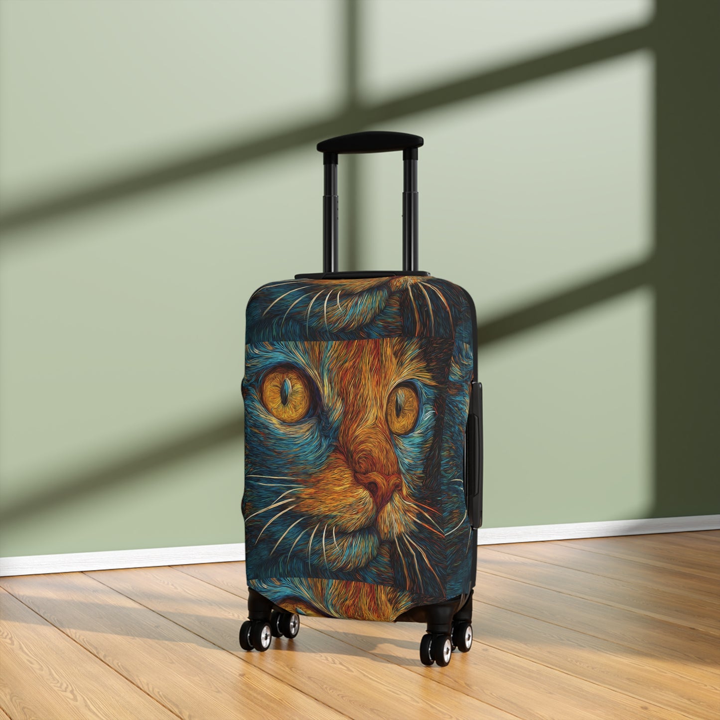 Colorful Cat Luggage Cover, Travel Accessory, Pet Lover Gift, Unique Suitcase Protector, Fun Travel Gear