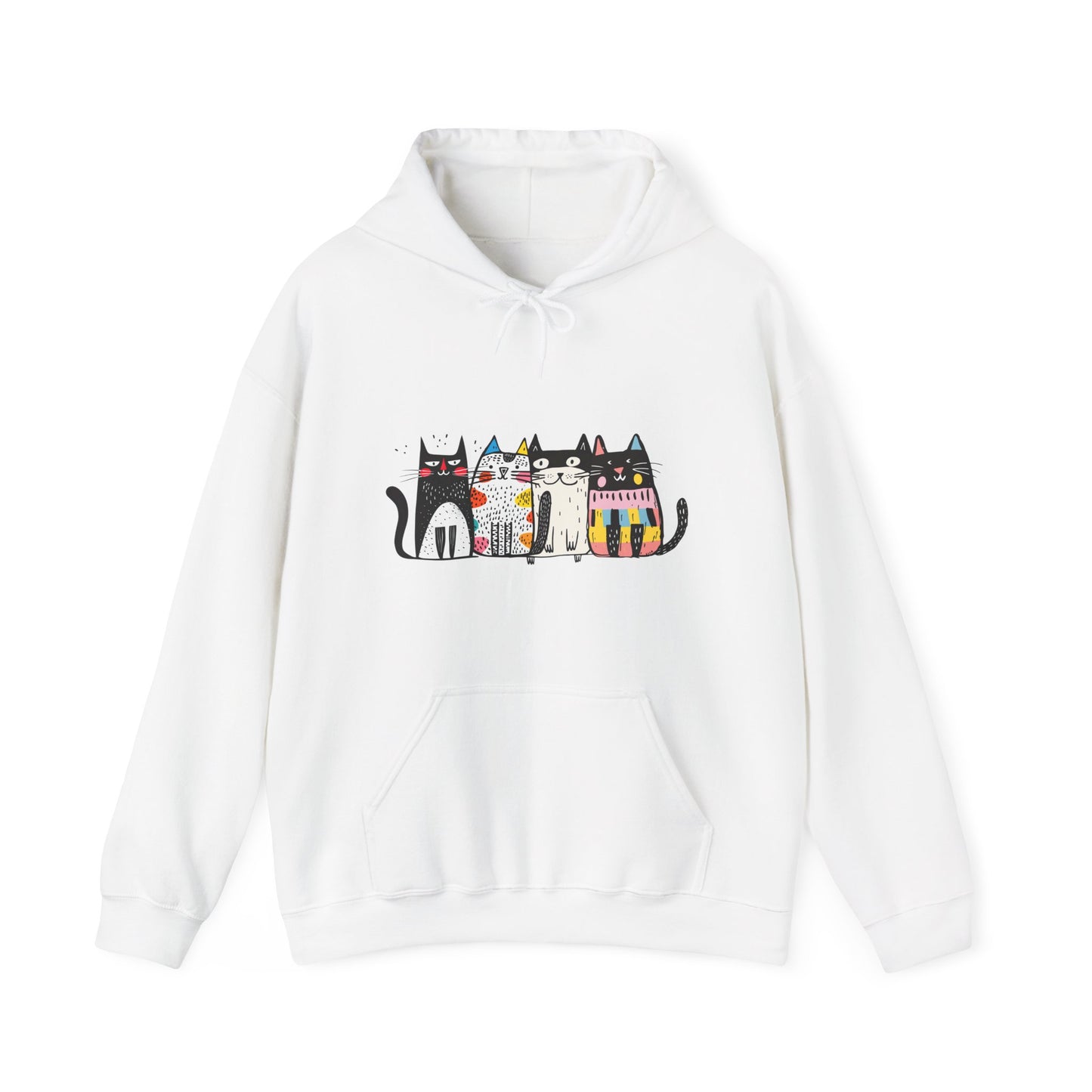 Cute Cat Graphic Hoodie, Funny Cat Lover Sweatshirt, Cozy Unisex Fleece Hoodie, Gift for Cat Lovers