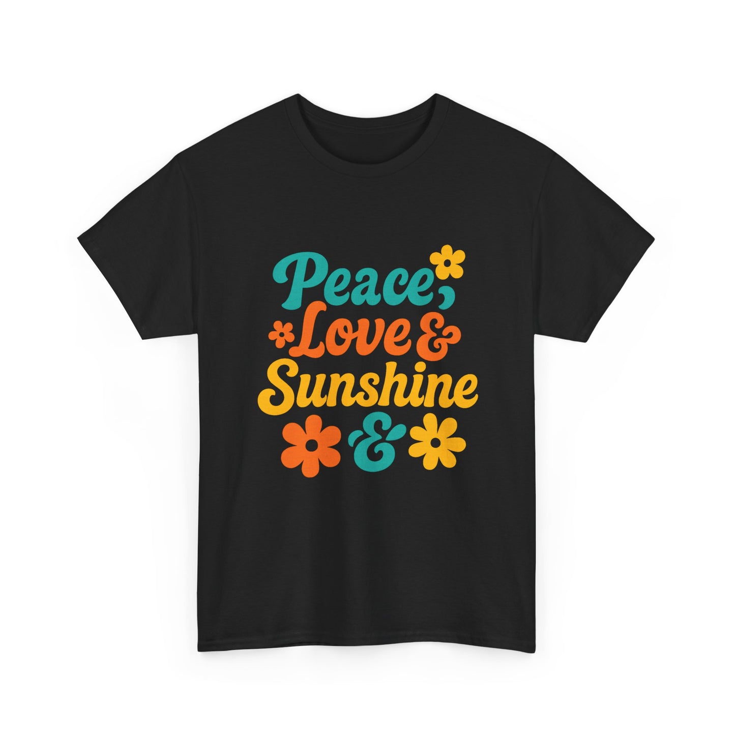 Retro Peace and Love T-Shirt | Flower Power Unisex Tee for Festivals and Everyday Wear | Spring Gift Idea