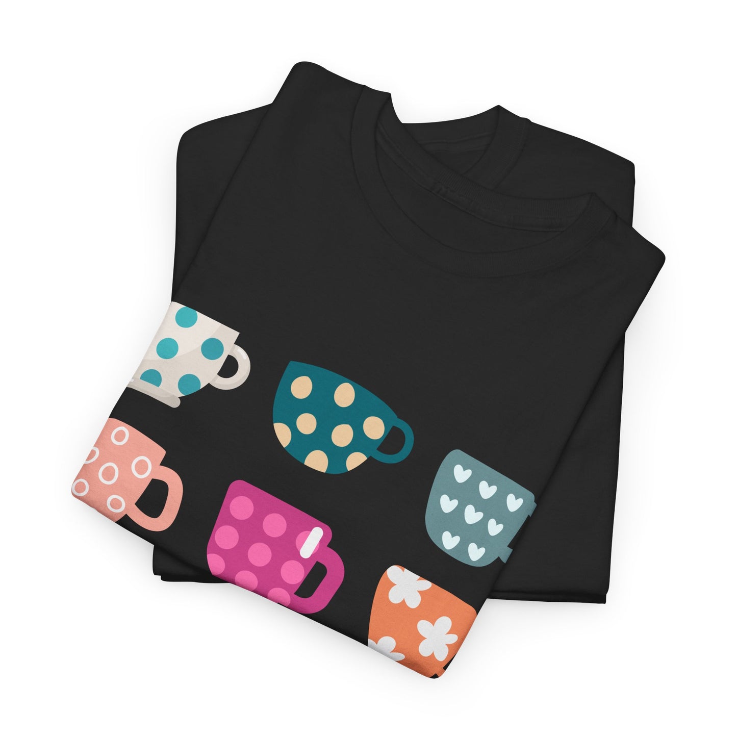 Coffee Cups Tee — Cute Colorful Mugs Graphic T-Shirt
