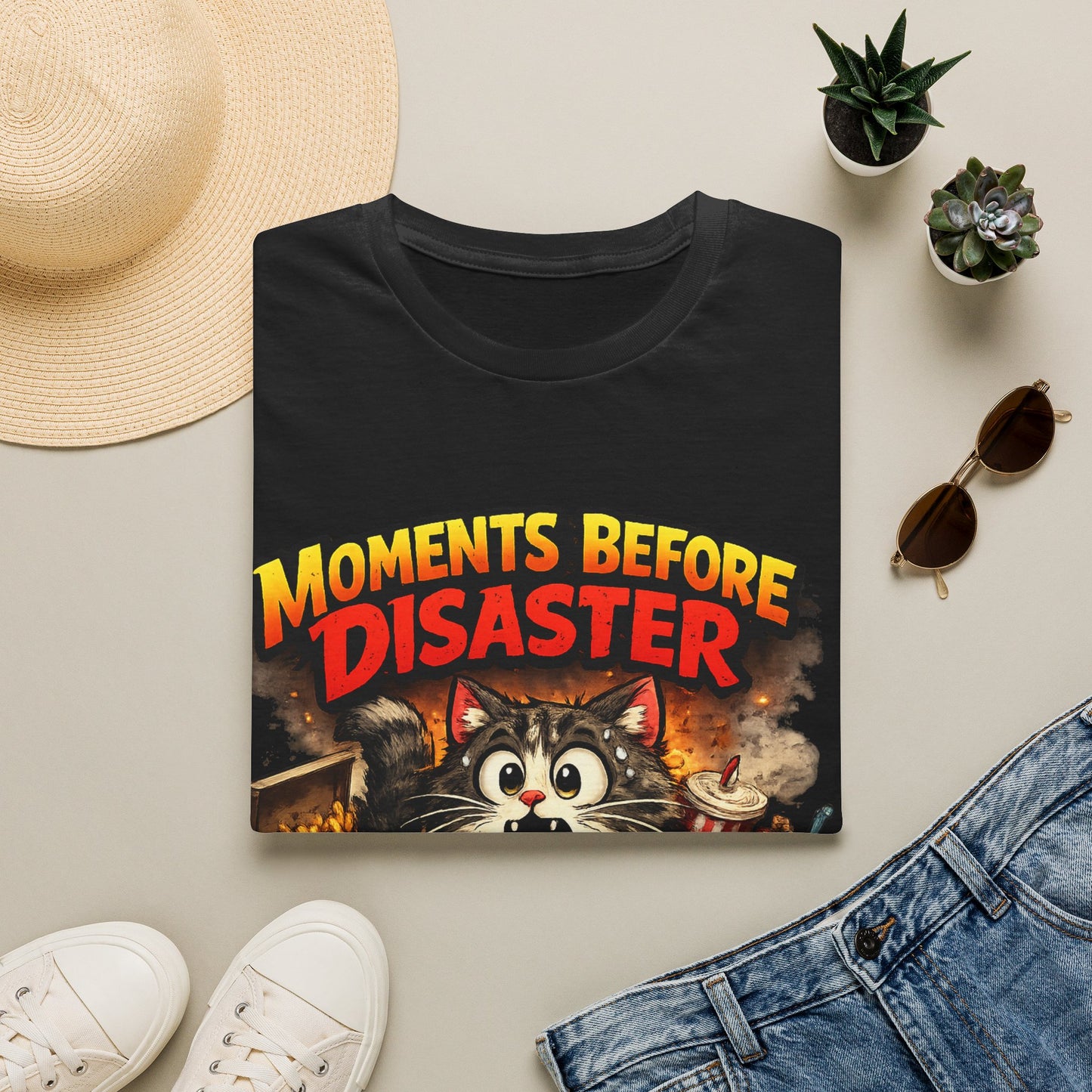 Moments Before Disaster Pet Shirt – Funny Cat | Dog Chaos Tee, Cute Animal Graphic T-Shirt, Vintage Pet Lover Gift