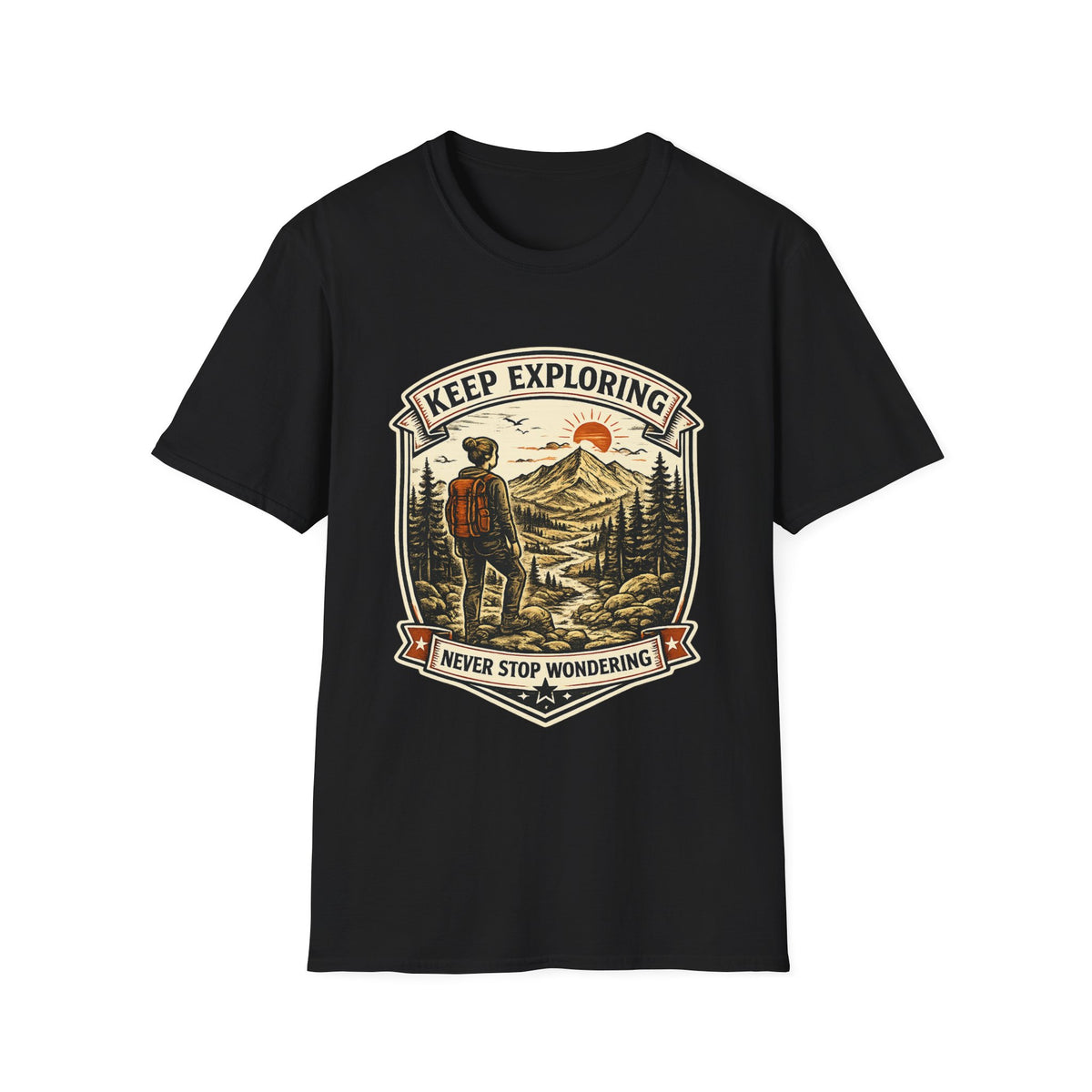 Keep Exploring Hiking T-Shirt | Never Stop Wondering Mountain Shirt | Outdoor Adventure Tee | Hiker Gift