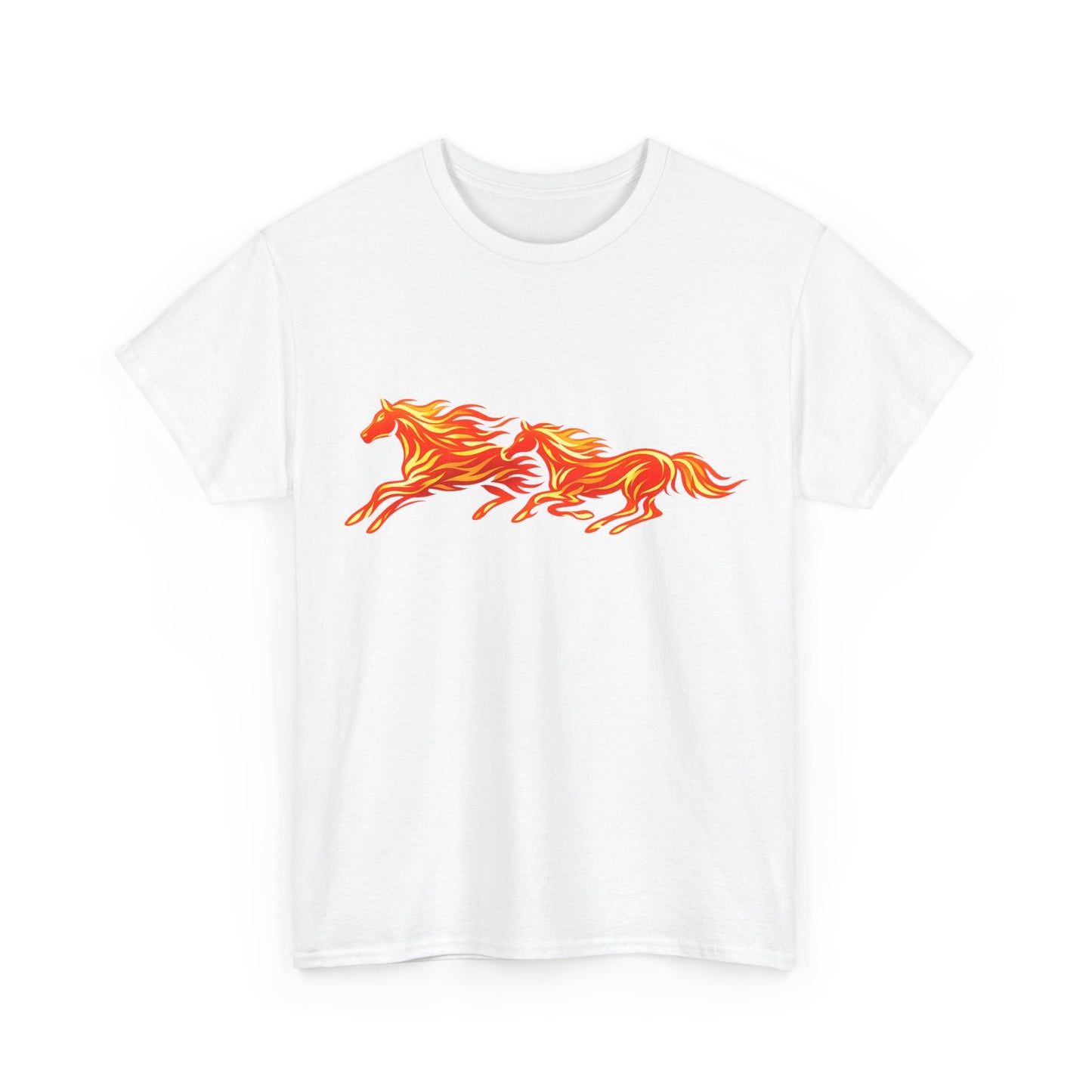 Fiery Running Horse Graphic T-Shirt | Flaming Horse Tee | Equestrian Horse Lover Shirt