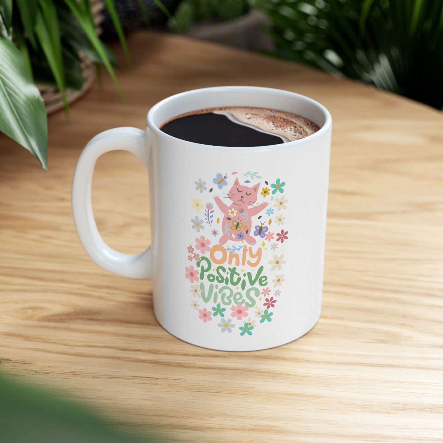 Floral Love Ceramic Mug | Personalized Coffee & Tea Cup, Cute Gift for Friends, Spring Home Decor, Mother’s Day Flower Mug