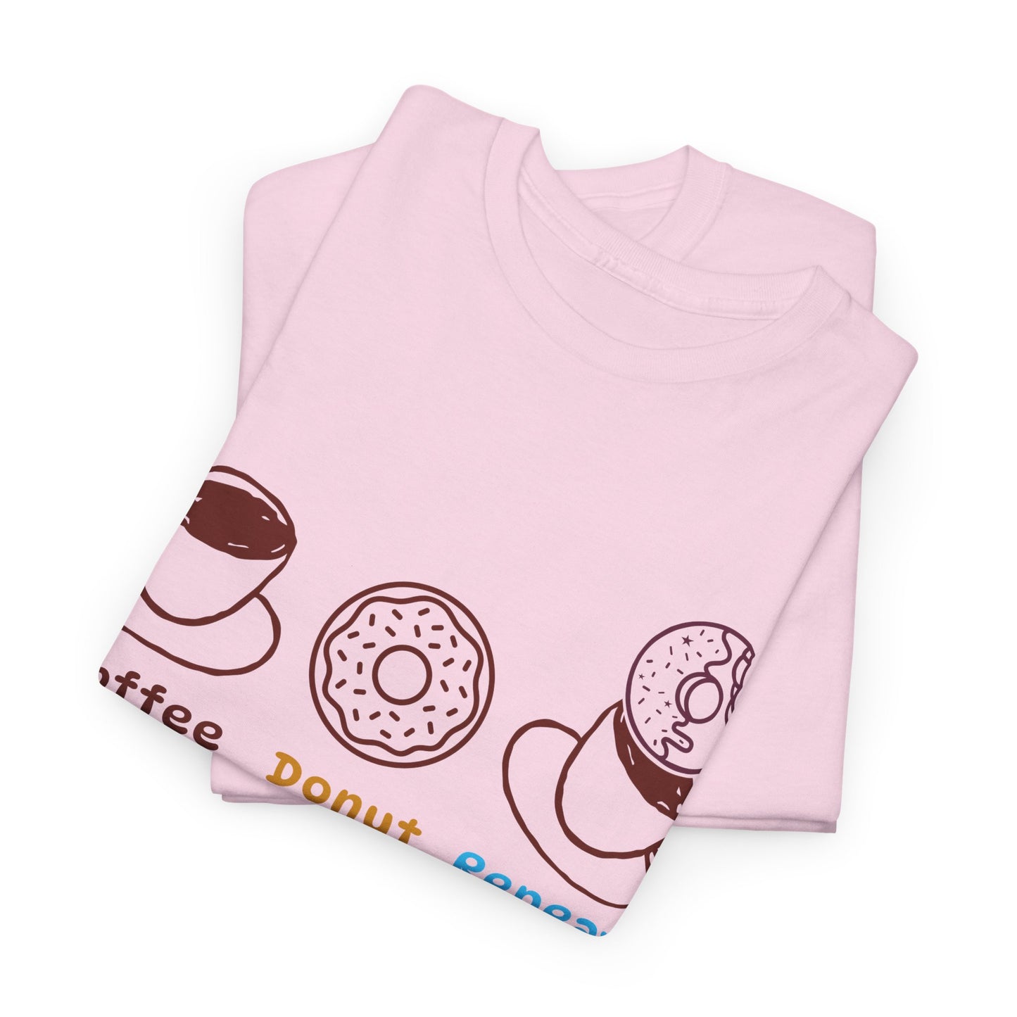 Coffee Donut Repeat T-Shirt | Cute Coffee & Donut Graphic Tee, Minimalist Breakfast Lover Shirt, Cozy Café Unisex Tee