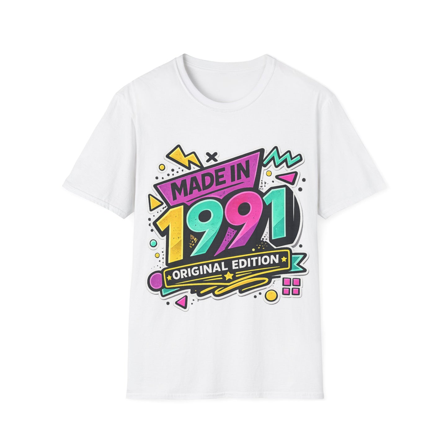 Made in 1991 Totally Rad T-Shirt | Retro 90s Birth Year Shirt | 1991 Birthday Gift Tee