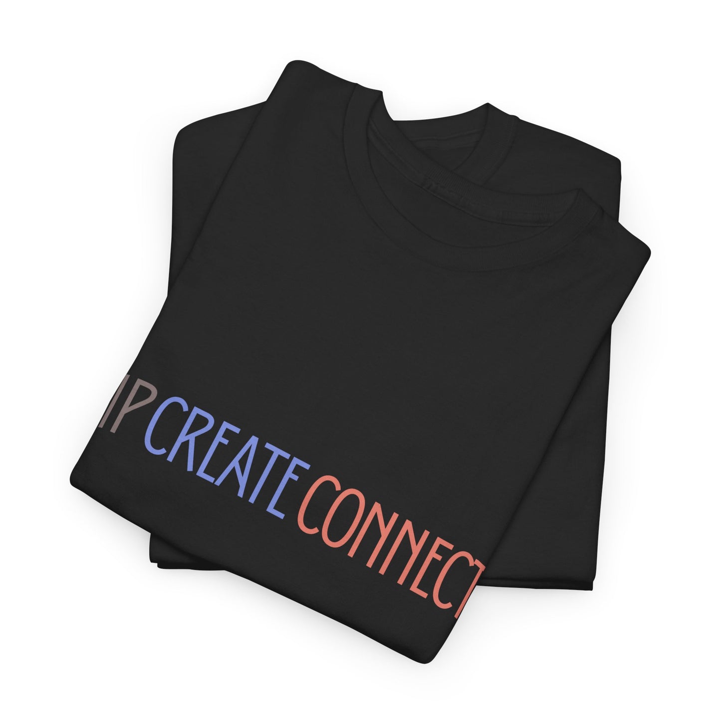 Sip Create Connect T-Shirt | Minimal Pastel Typography Tee | Creative Community Shirt