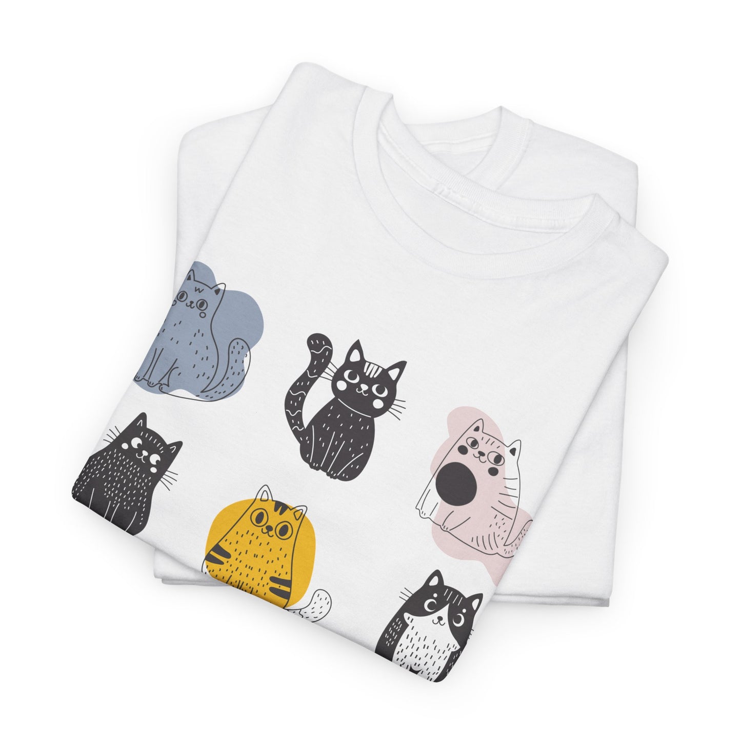 Cute Cat Mood Board T-Shirt, Funny Cat Graphic Tee, Kawaii Cat Faces Shirt, Cozy Unisex Cat Lover Gift