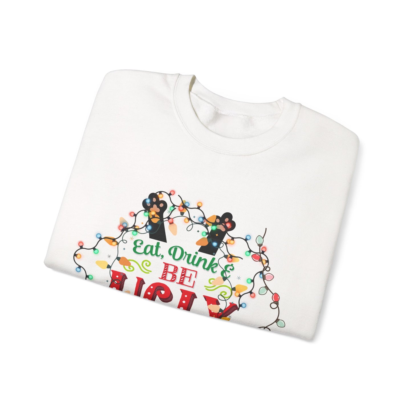 Funny Christmas Cat Sweatshirt | "Eat Drink & Be Ugly" Holiday Sweater