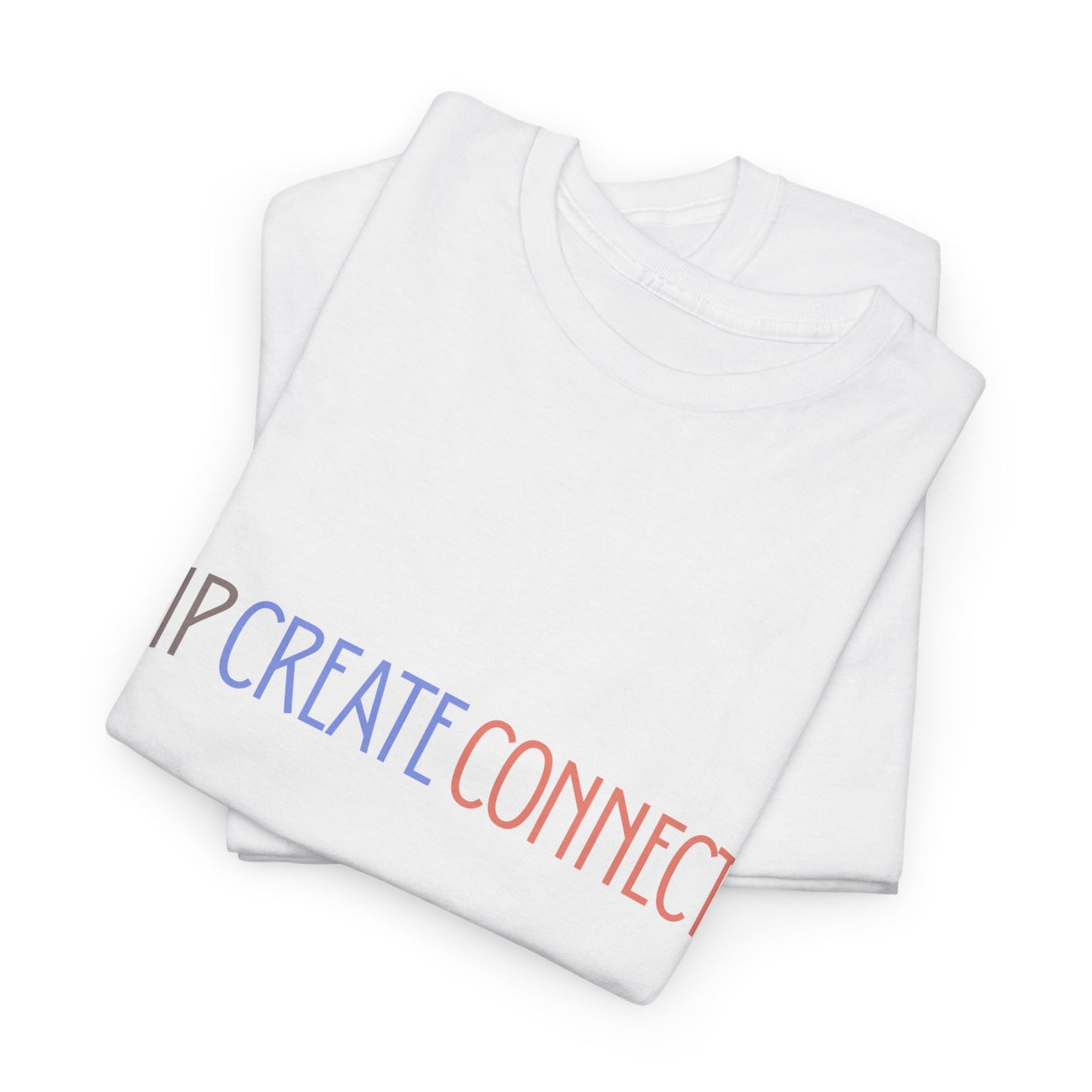 Sip Create Connect T-Shirt | Minimal Pastel Typography Tee | Creative Community Shirt