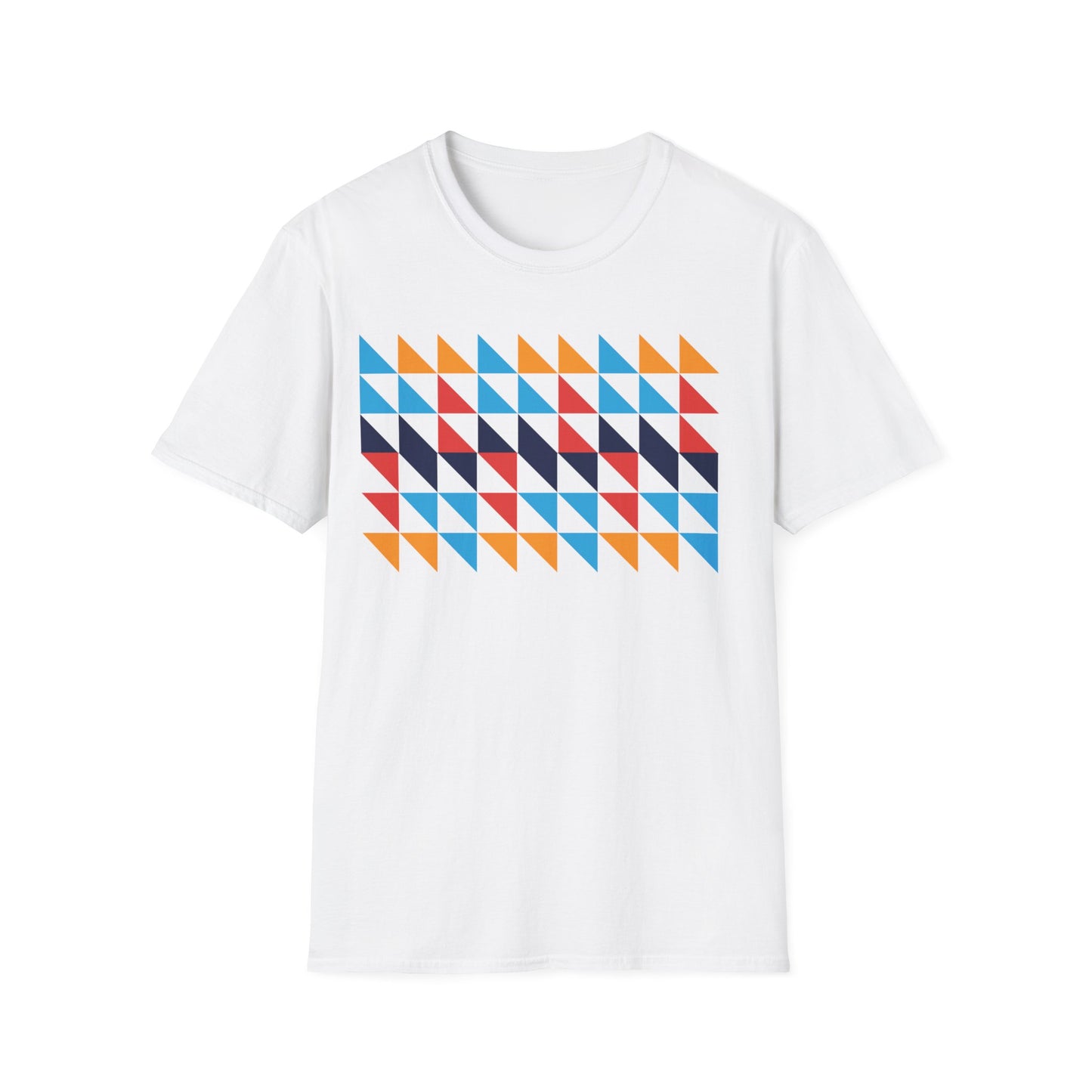 Geometric Color Triangle T-Shirt for Men & Women | Modern Retro Pattern Graphic Tee