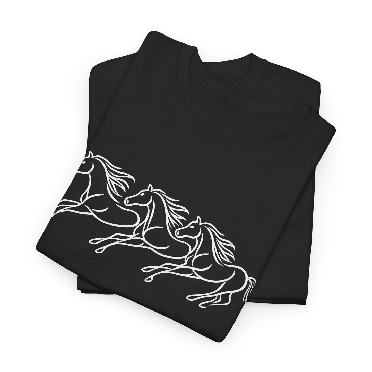 Running Horses T-Shirt, Minimalist Horse Line Art Tee, Equestrian Shirt, Horse Lover Gift