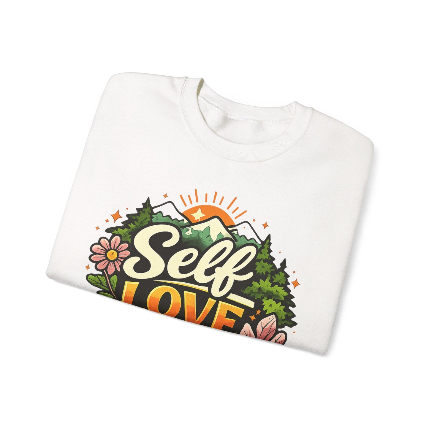 Self-Love Era Sweatshirt, Self Care Crewneck, Nature Graphic Sweatshirt, Positive Quote Sweater, Mental Health Gift, Cozy Unisex Pullover