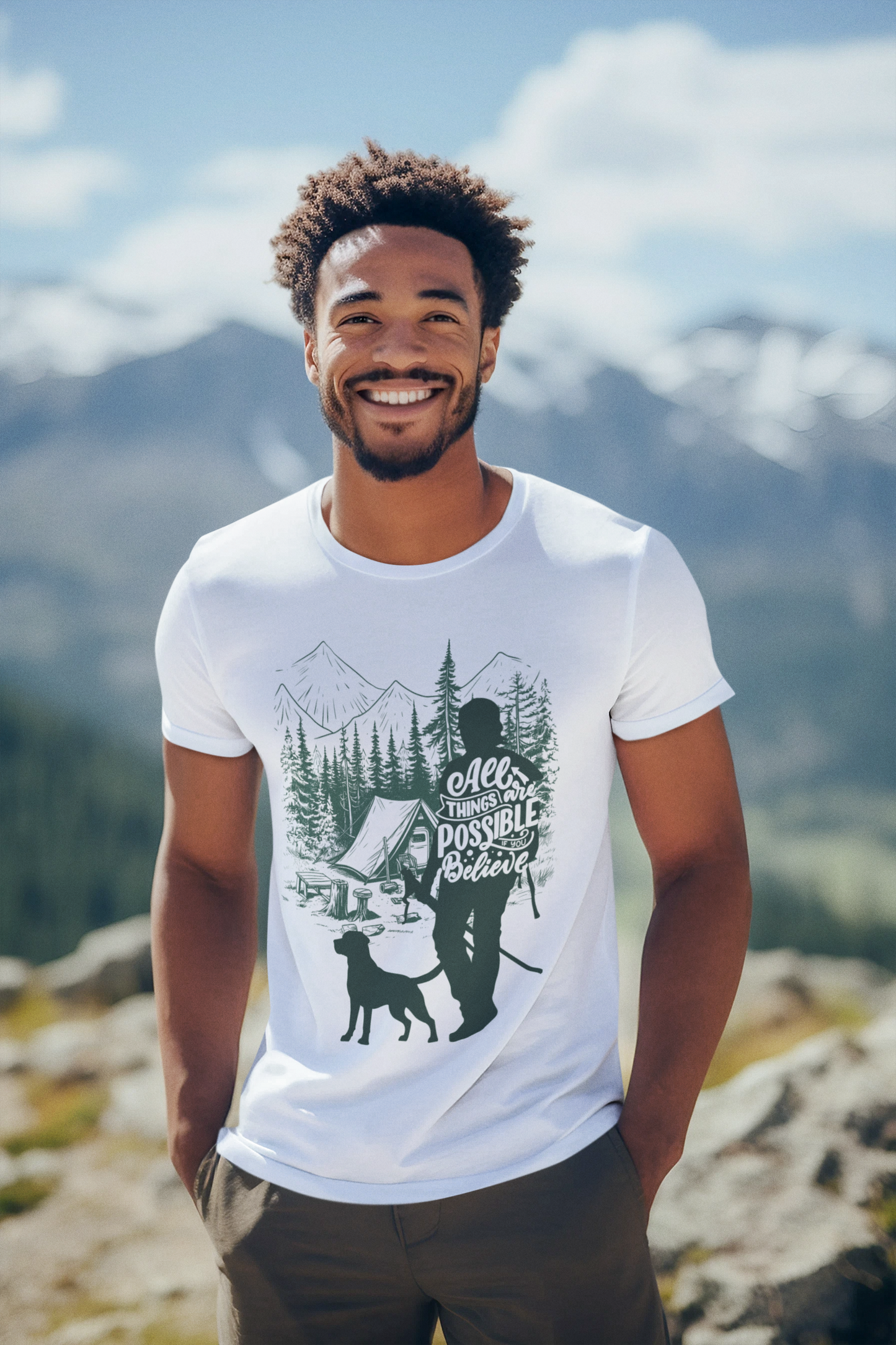 All Things Are Possible If You Believe T-Shirt | Hiking Shirt | Camping Graphic Tee | Nature Lover Gift | Outdoor Adventure Shirt