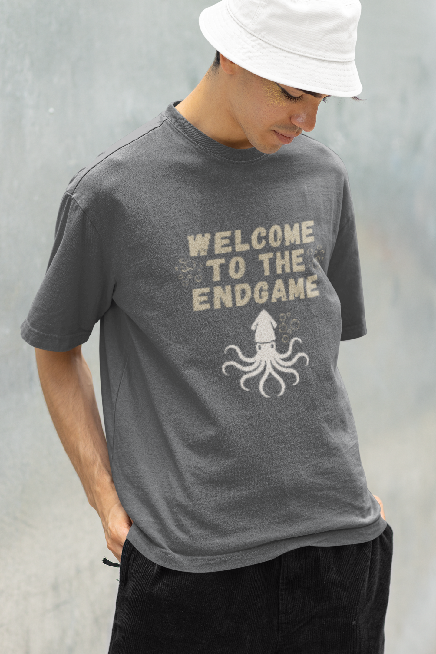 Mens Sea Creature Graphic T Shirt Welcome to the Endgame Nautical Style Casual Wear Unique Gift for Ocean Lovers Summer Outfit