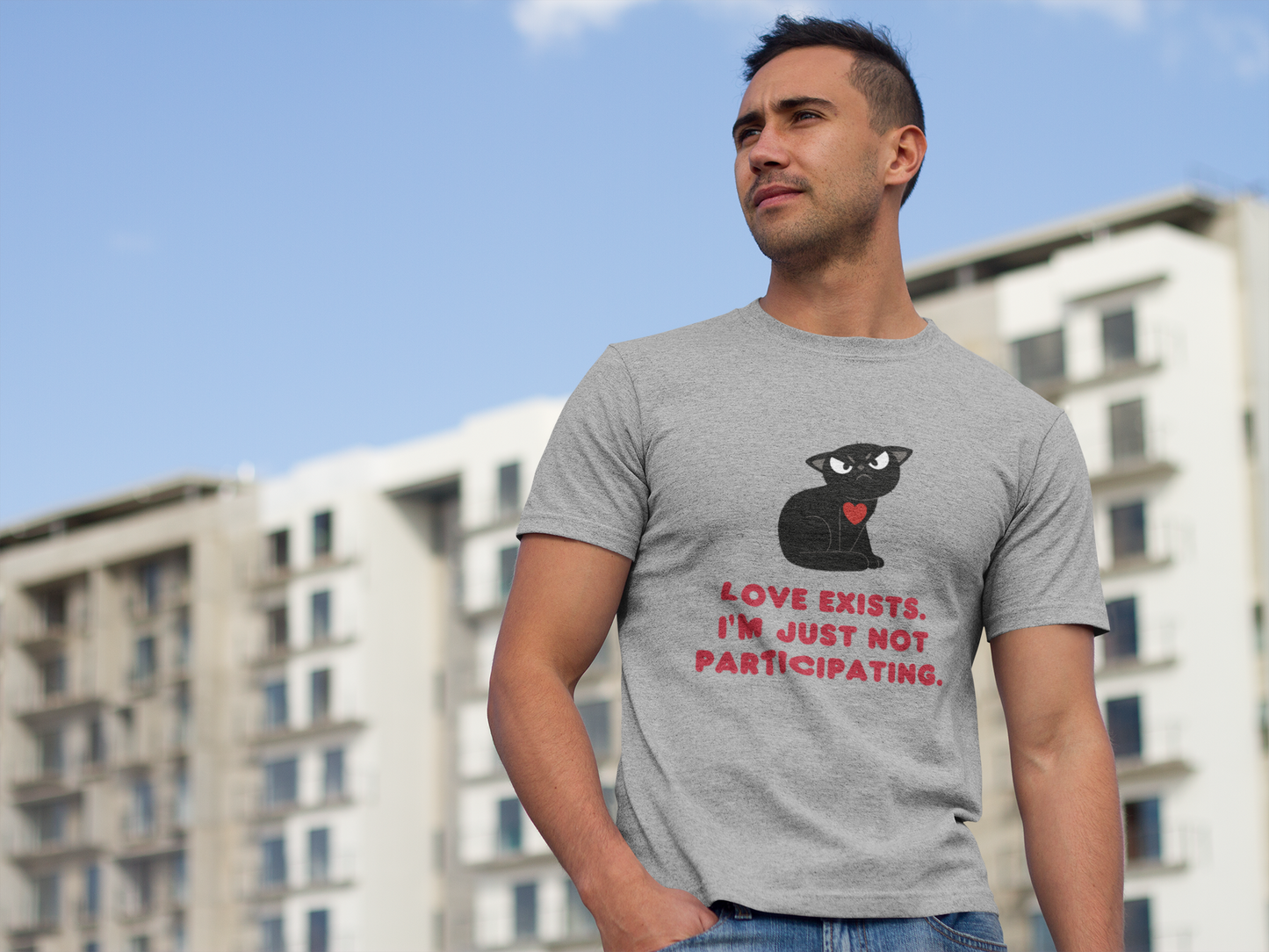 Love Exists Cat Long Sleeve Shirt | Funny Sarcastic Graphic Tee