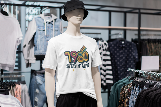 Retro Vibe 1980 T-Shirt Born to Vibe Cotton Tee, Vintage 80s Style Unisex Shirt, Birthday Gift, Casual Everyday Top